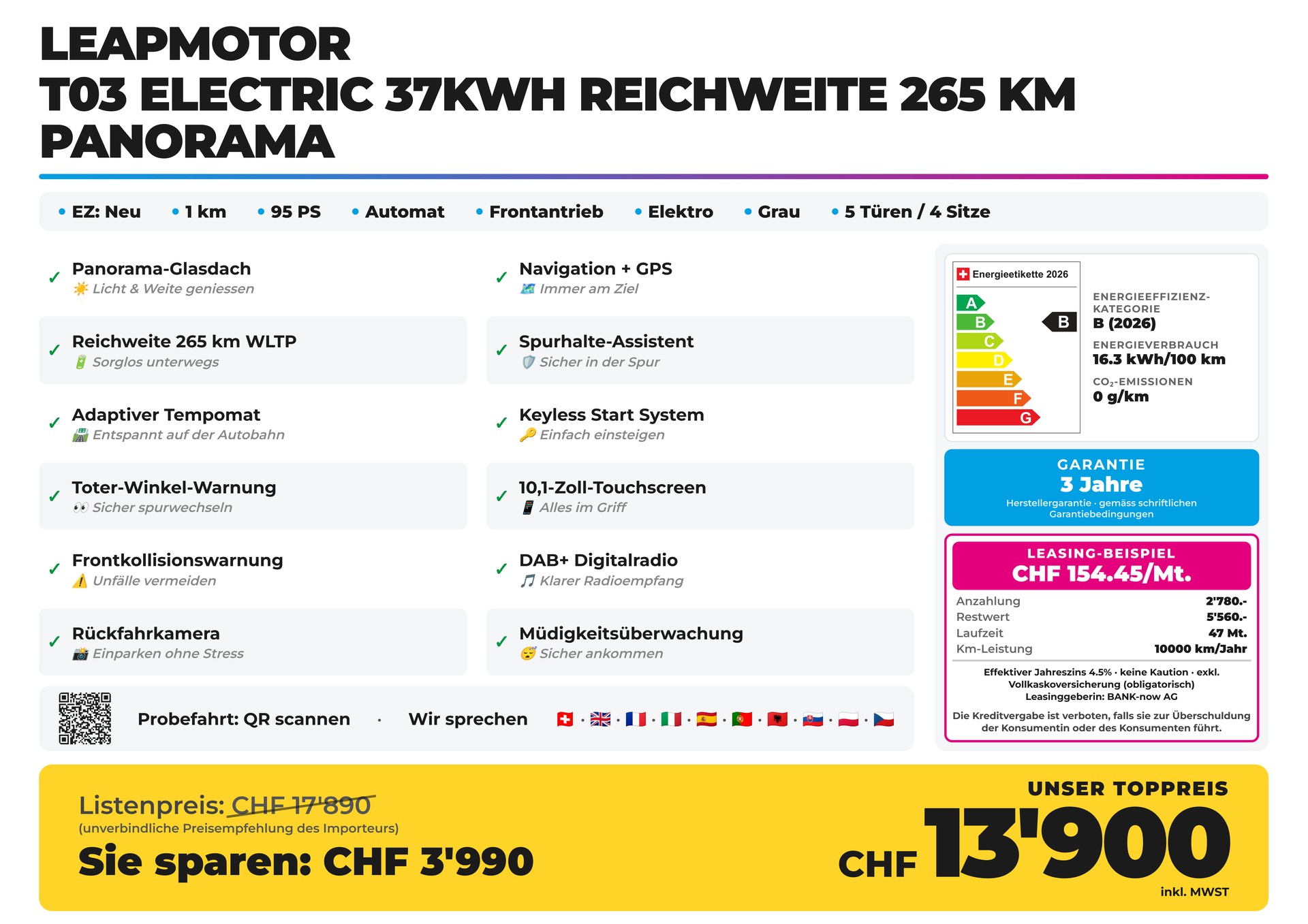 LEAPMOTOR T03 Electric 37kWh Reichweite 265 km Panorama-image-1