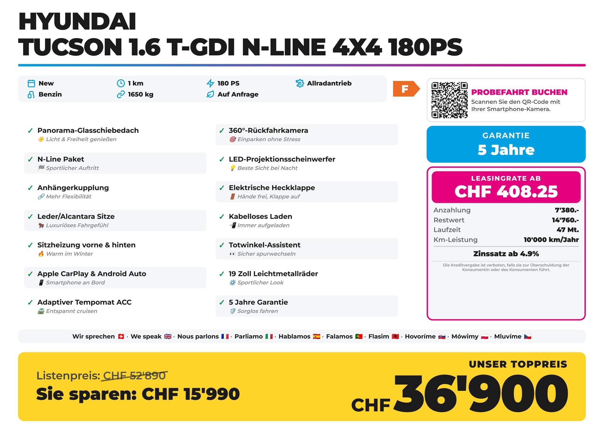 HYUNDAI Tucson 1.6 T-GDI N-Line 4x4 180PS Panorama Anhängerkupplung-grid-image-thumbnail-1