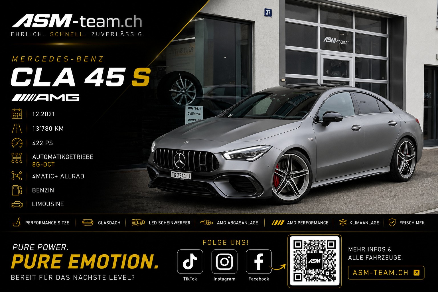 MERCEDES-BENZ CLA Coupe 45 S AMG 4Matic+ 8G-DCT FRISCH MFK | SERVICE | LED | BURMESTER | PANO | RFK |