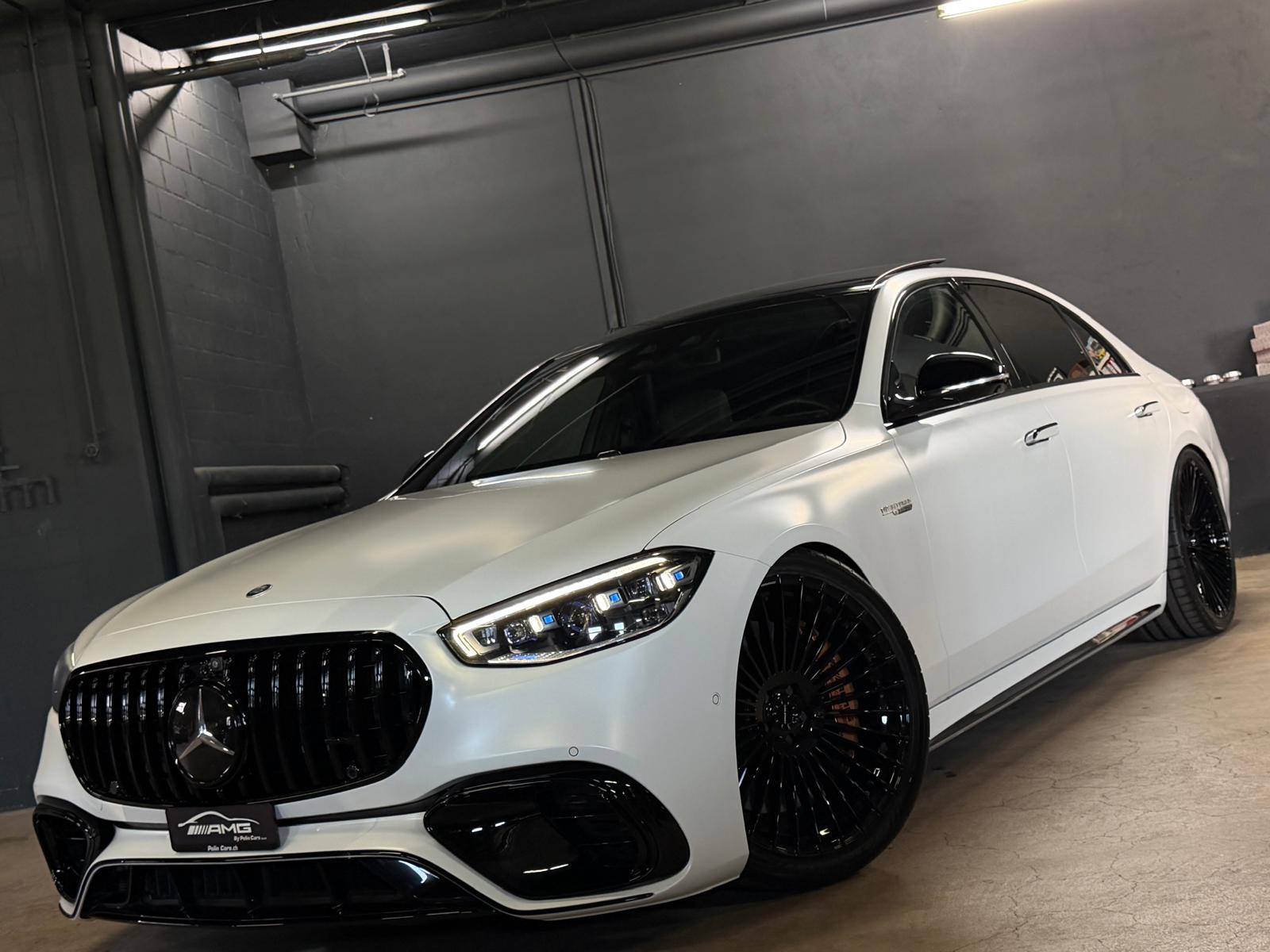 MERCEDES-BENZ S 63 AMG Limited White Matt Black E Performance 4Matic 802PS Lang Version Einzelstück Vollausstattung Gratisservice und Garantie-showroom-element-1