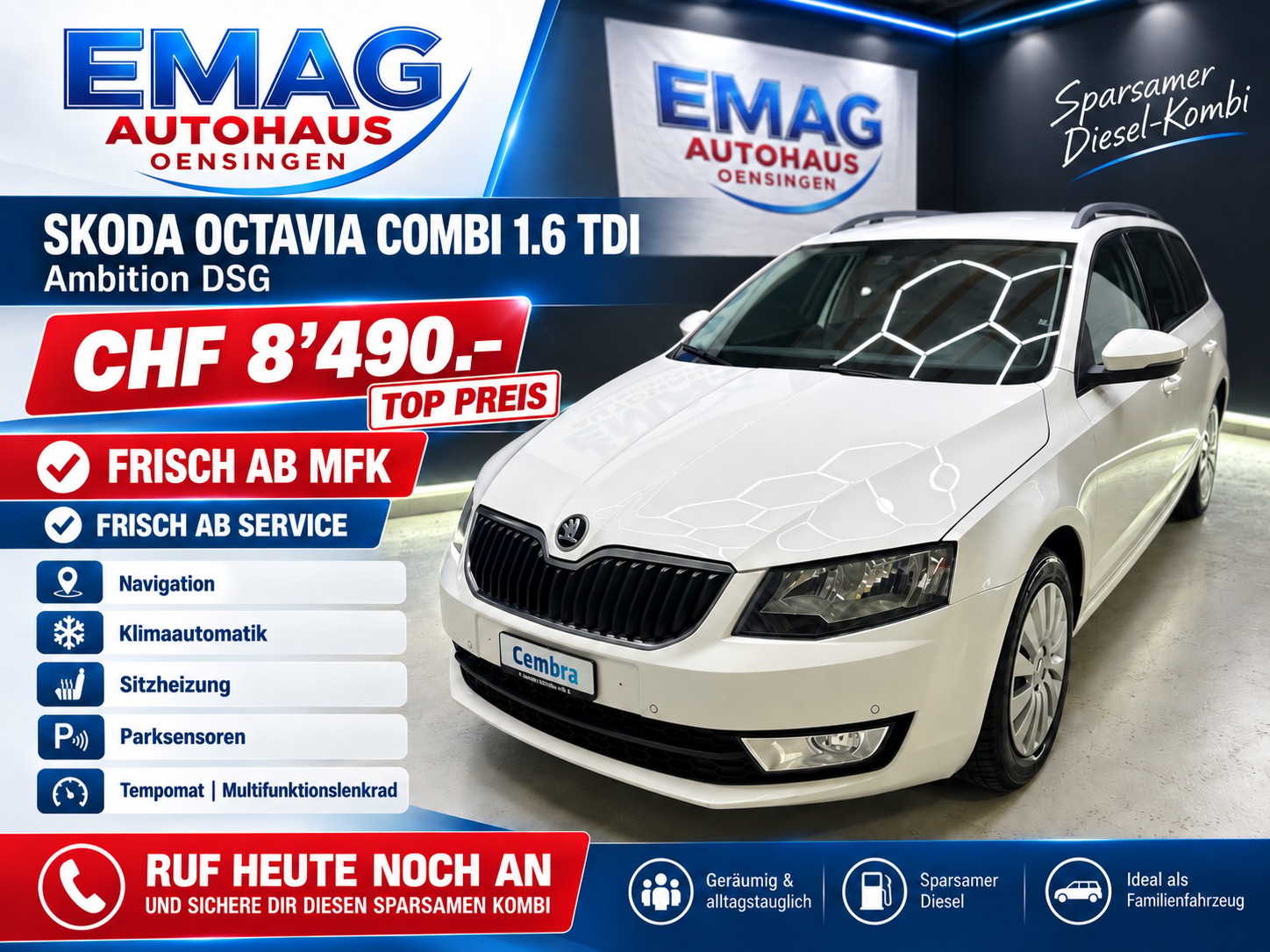 SKODA Octavia Combi 1.6 TDI Ambition DSG-image-0