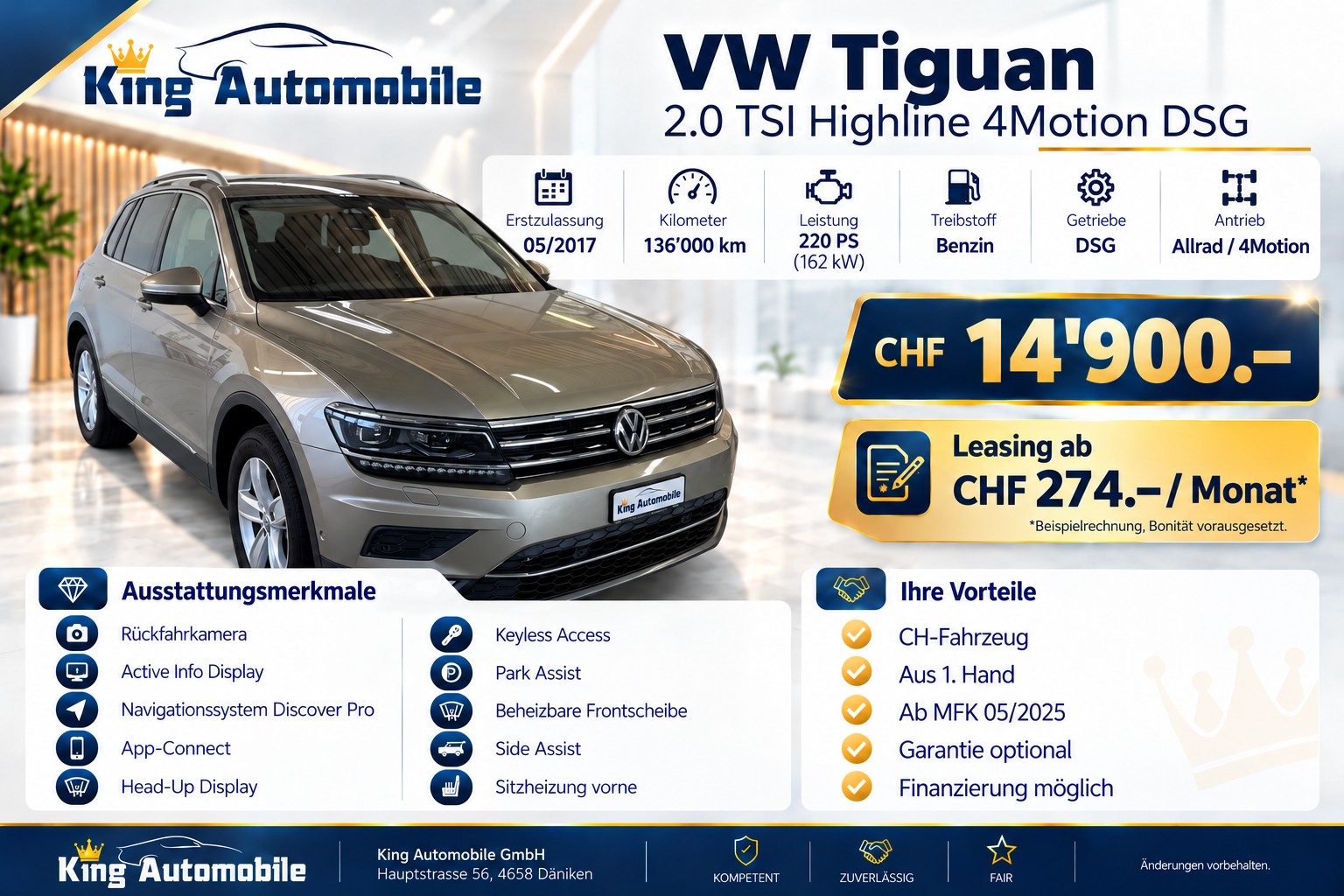 VW Tiguan 2.0TSI Highline 4Motion DSG | Ab MFK 05.2025 | RF-Kamera | Active Info Display-showroom-element-1