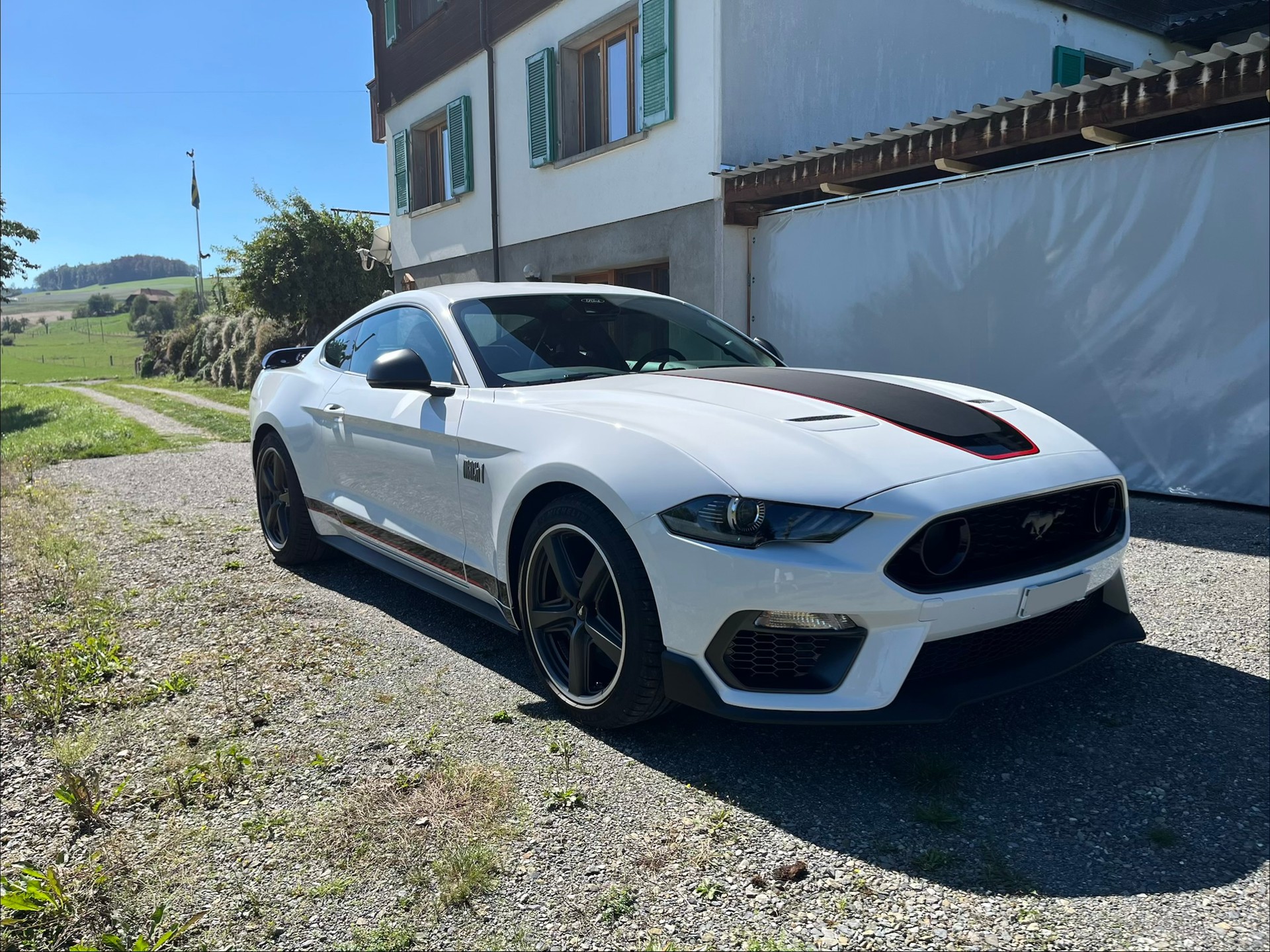 FORD Mustang 5.0 V8 Mach 1, Handschalter, Recaro Sportsitze, GT500 style Heckspoiler, Heckscheibenlamellen, Carcover...-image-3