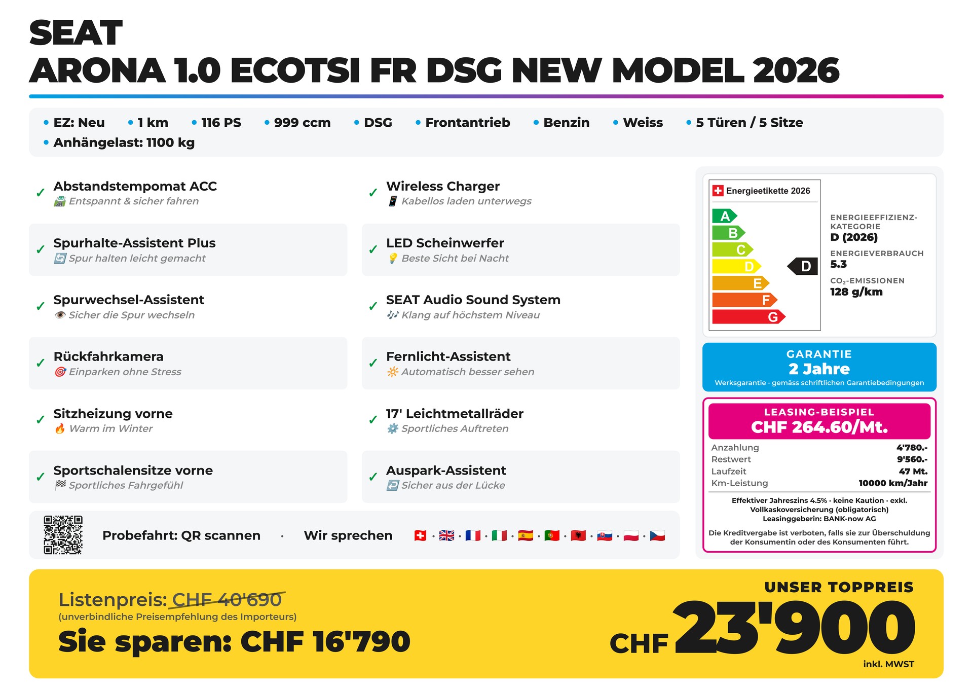 SEAT Arona 1.0 EcoTSI FR DSG NEW Model 2026-image-1