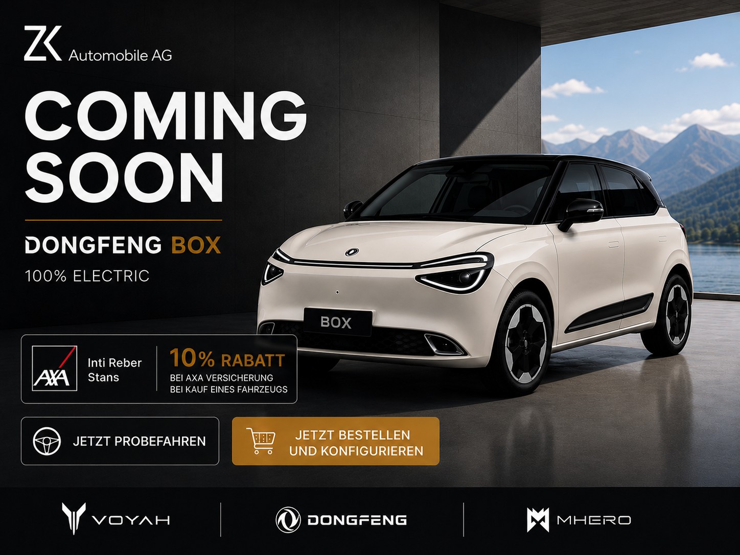DONGFENG Box 42 kWh Vanilla Frost / 360° Kamera / Car Play / Ecotex Leder / 12 Zoll Display / Sitzheizung/Kühlung / Massagefunktion /-image-0