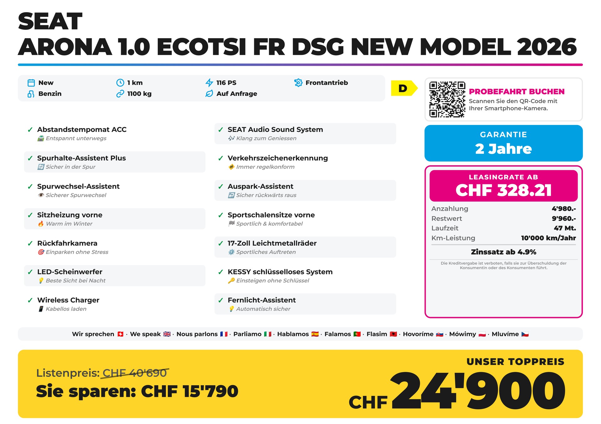 SEAT Arona 1.0 EcoTSI FR DSG NEW Model 2026-image-1