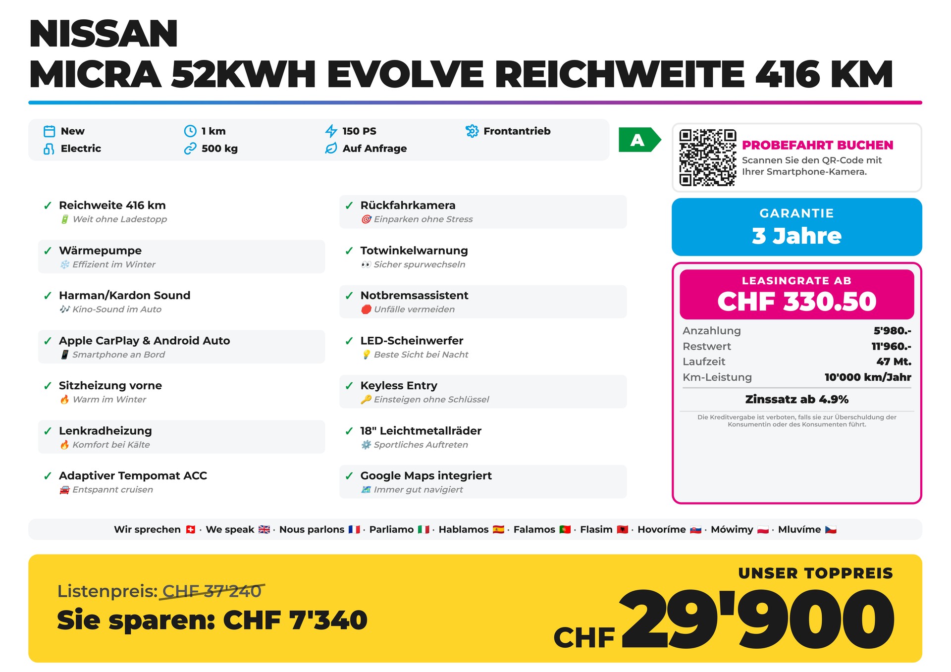 NISSAN Micra 52kWh Evolve Reichweite 416 km-image-1