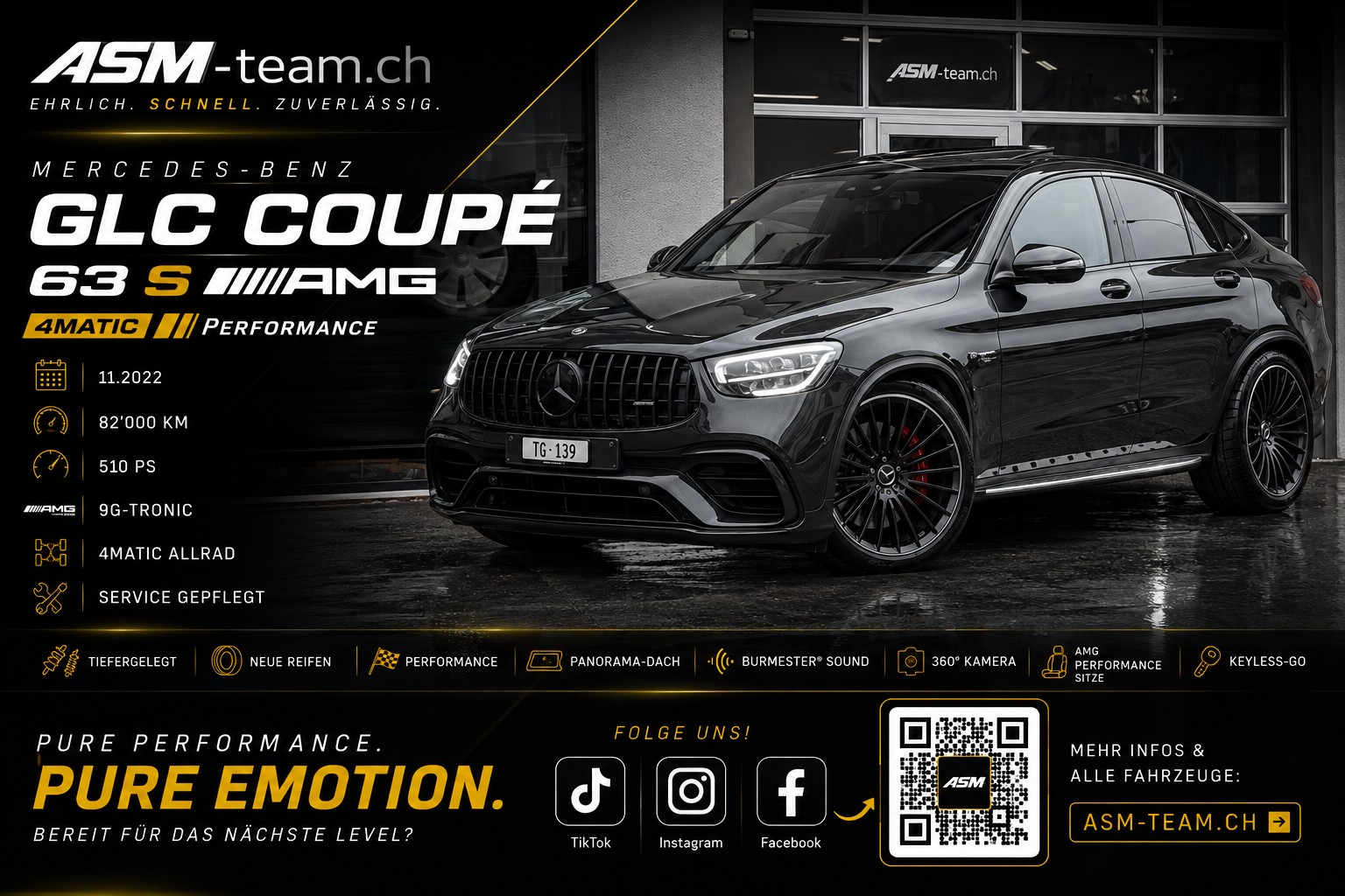 MERCEDES-BENZ GLC Coupé 63 S AMG 4Matic+ 9G-Tronic | PERFORMANCE | 510 PS | PANO | 360° | AMG SITZE