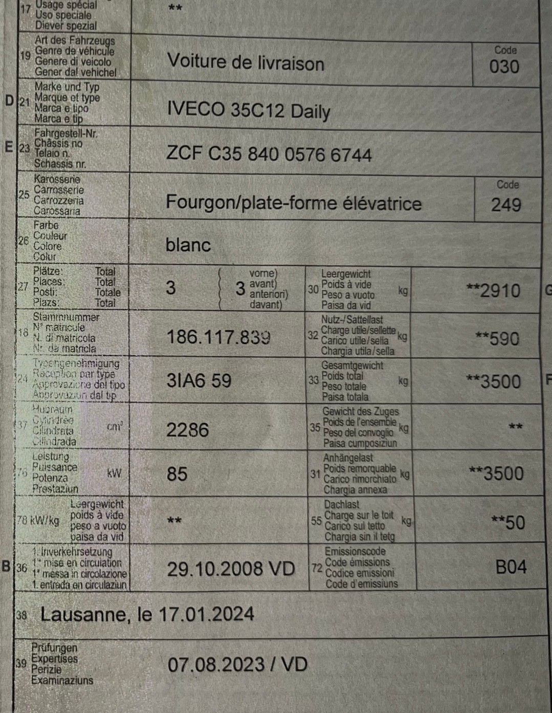 IVECO 35C12 2.3 Caisse déménagement-image-3