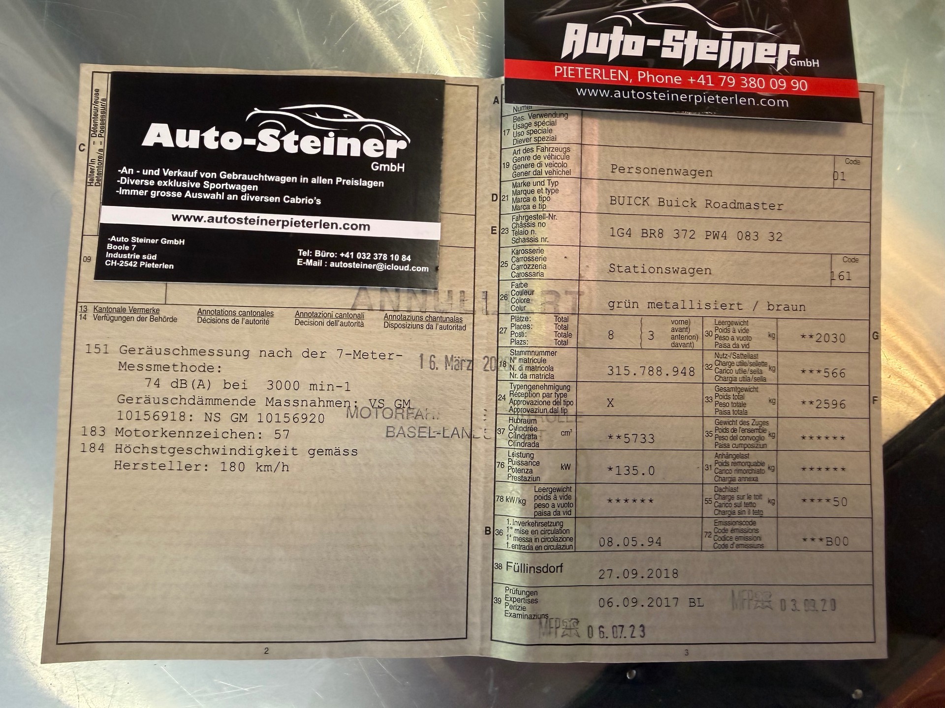 BUICK "UFO" !! ROUDMASTER KOMBI 5.7 LITER V8. MIT 8 PLÄTZE. SEHR SELTEN. ZUM AUFBEREITEN 4`500.- AB PLATZ.-image-17