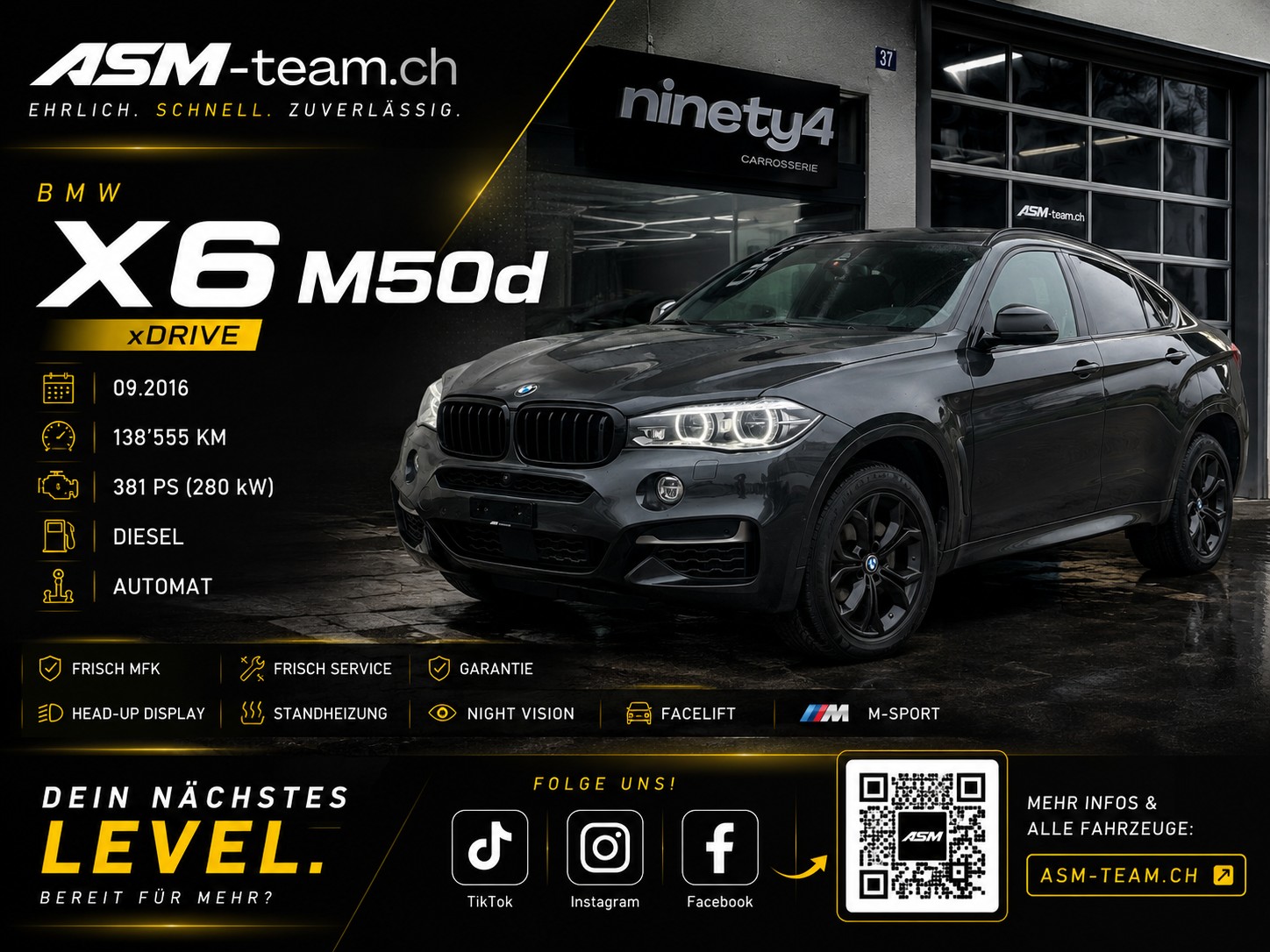 BMW X6 M50d Steptronic Automat | Frisch MFK | GARANTIE | HEAD-Up |Standheiz. | Night Vis. | Facelift | M-Sport |-image-0