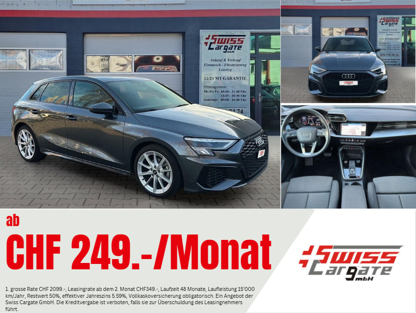 AUDI A3 Sportback 35 TFSI S line S-tronic mit 5J Werksgarantie oder 100000km-image-0