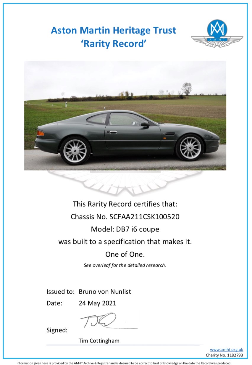 ASTON MARTIN DB7 - "one of one" - Veteran-image-0