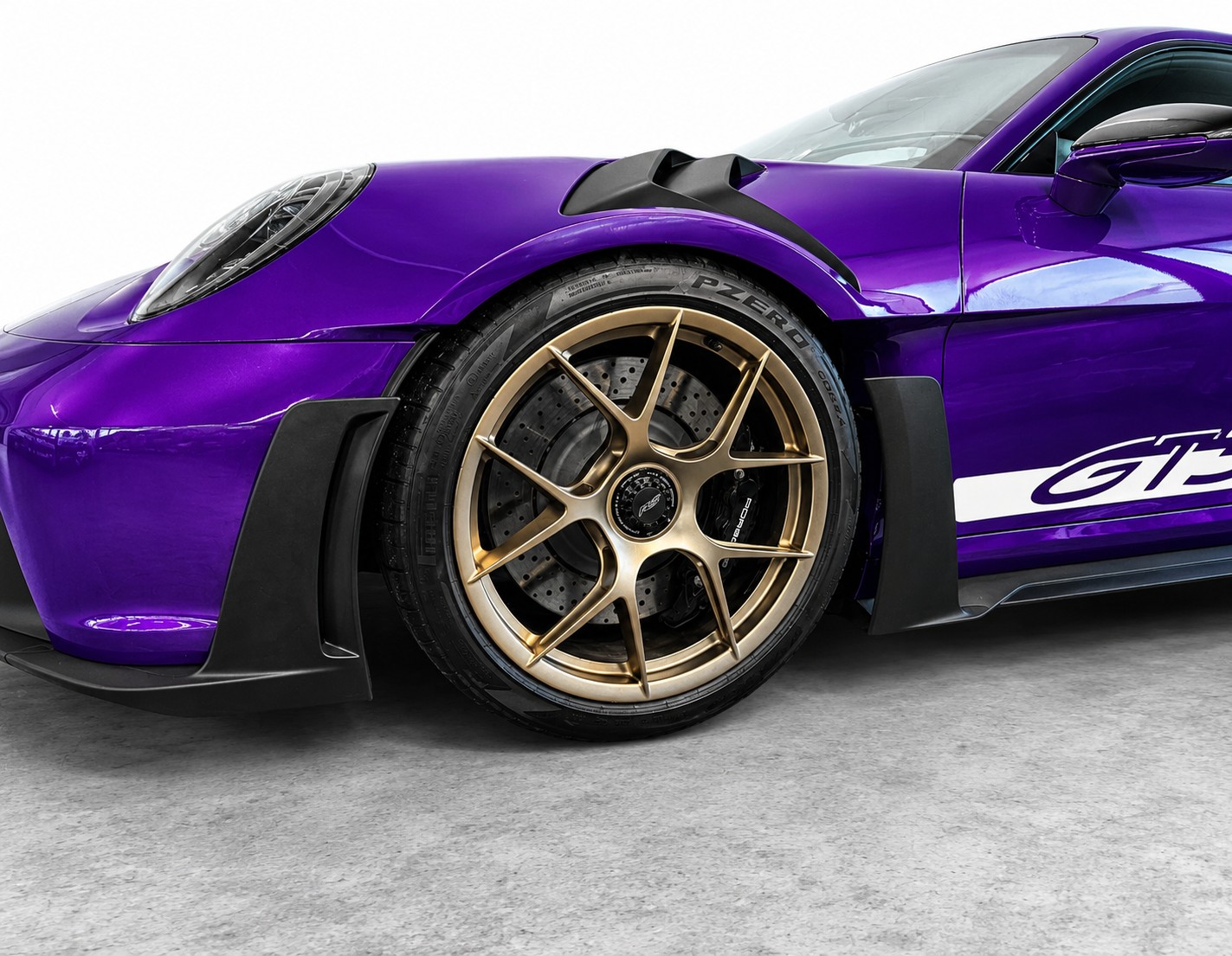PORSCHE 911 GT3 RS Weissach-Paket (2023) – Vollfolierung Violett / Orig. Schwarz - Keine Rennstrecke - 1. Hand – CH Fahrzeug + Extras-image-2