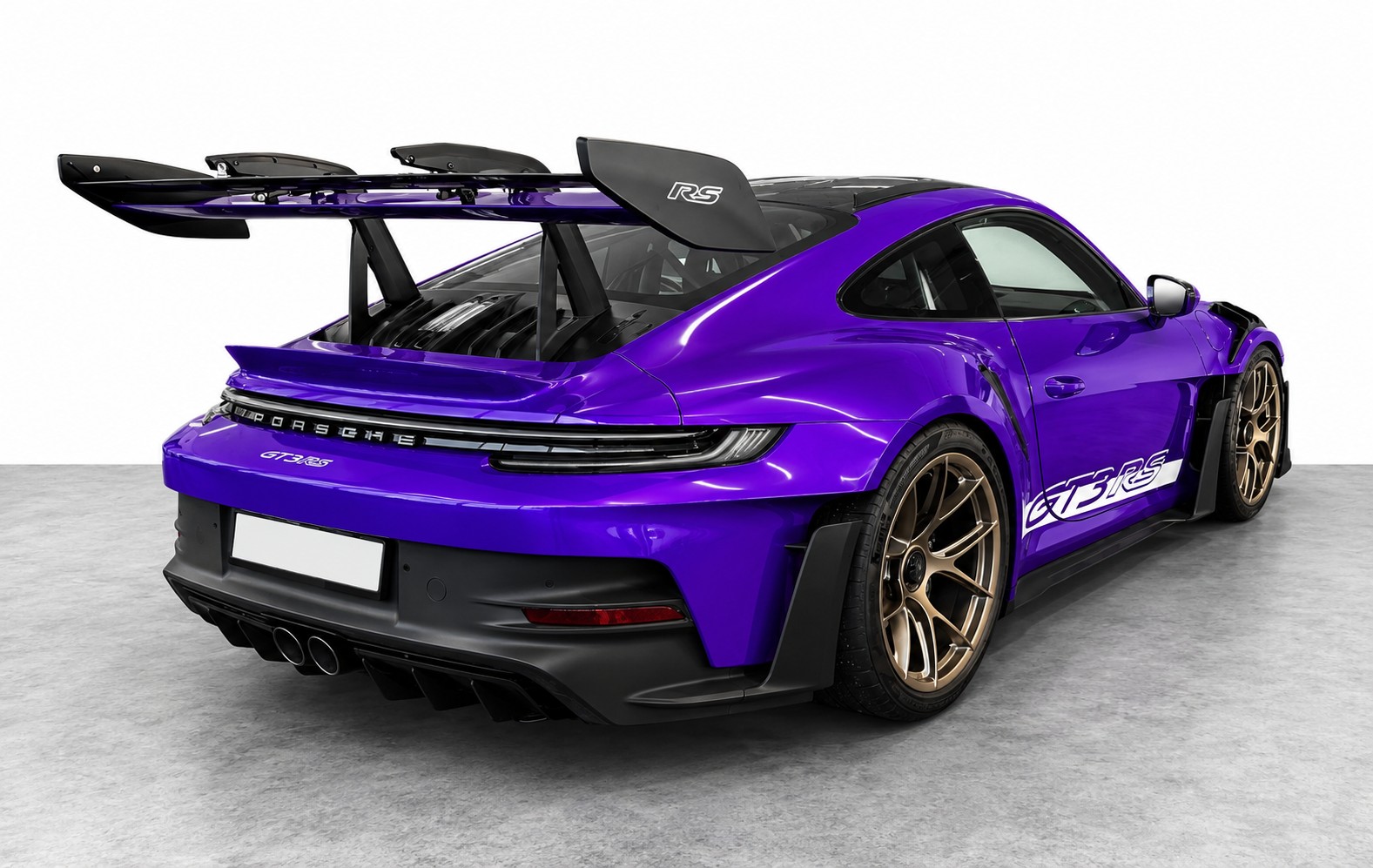 PORSCHE 911 GT3 RS Weissach-Paket (2023) – Vollfolierung Violett / Orig. Schwarz - Keine Rennstrecke - 1. Hand – CH Fahrzeug + Extras-image-5
