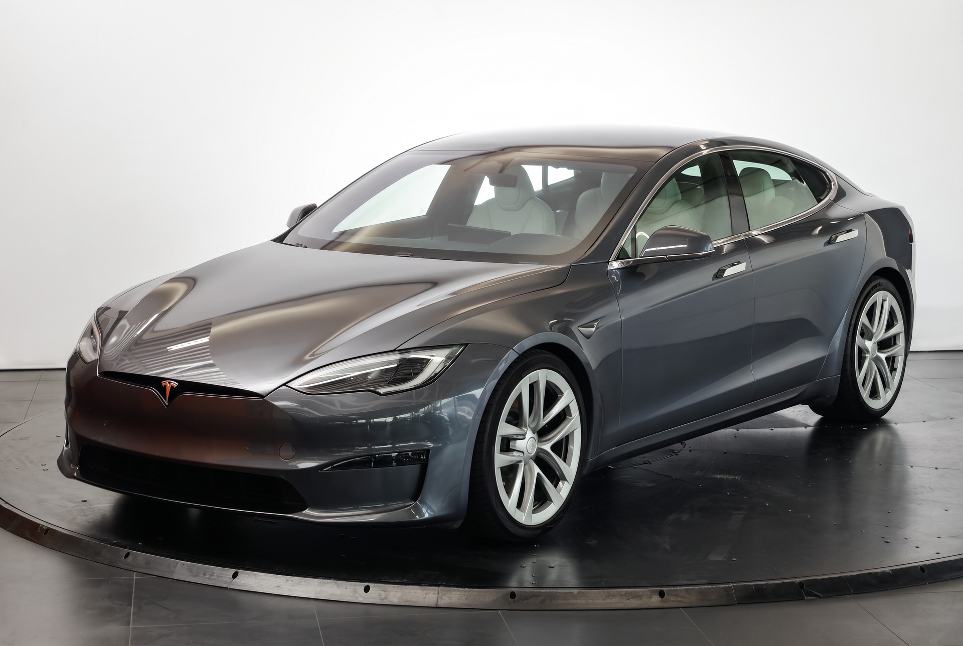 TESLA Model S 100 kWh Plaid • Full Self-Driving • Cream Pur-Carbon Fiber• Sièges ventilés-image-4
