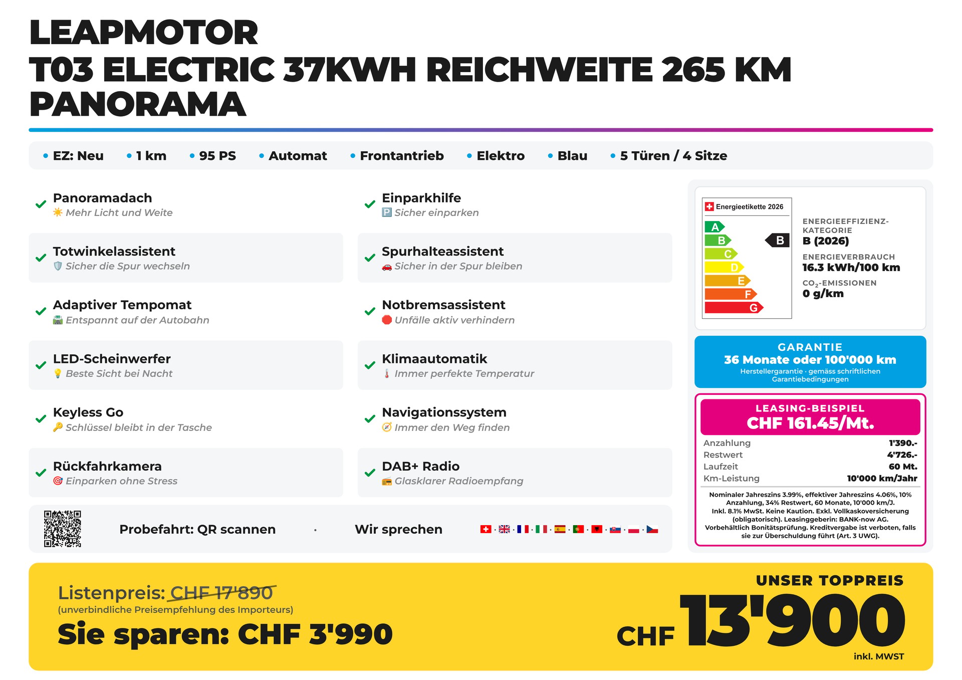 LEAPMOTOR T03 Electric 37kWh Reichweite 265 km Panorama-image-1