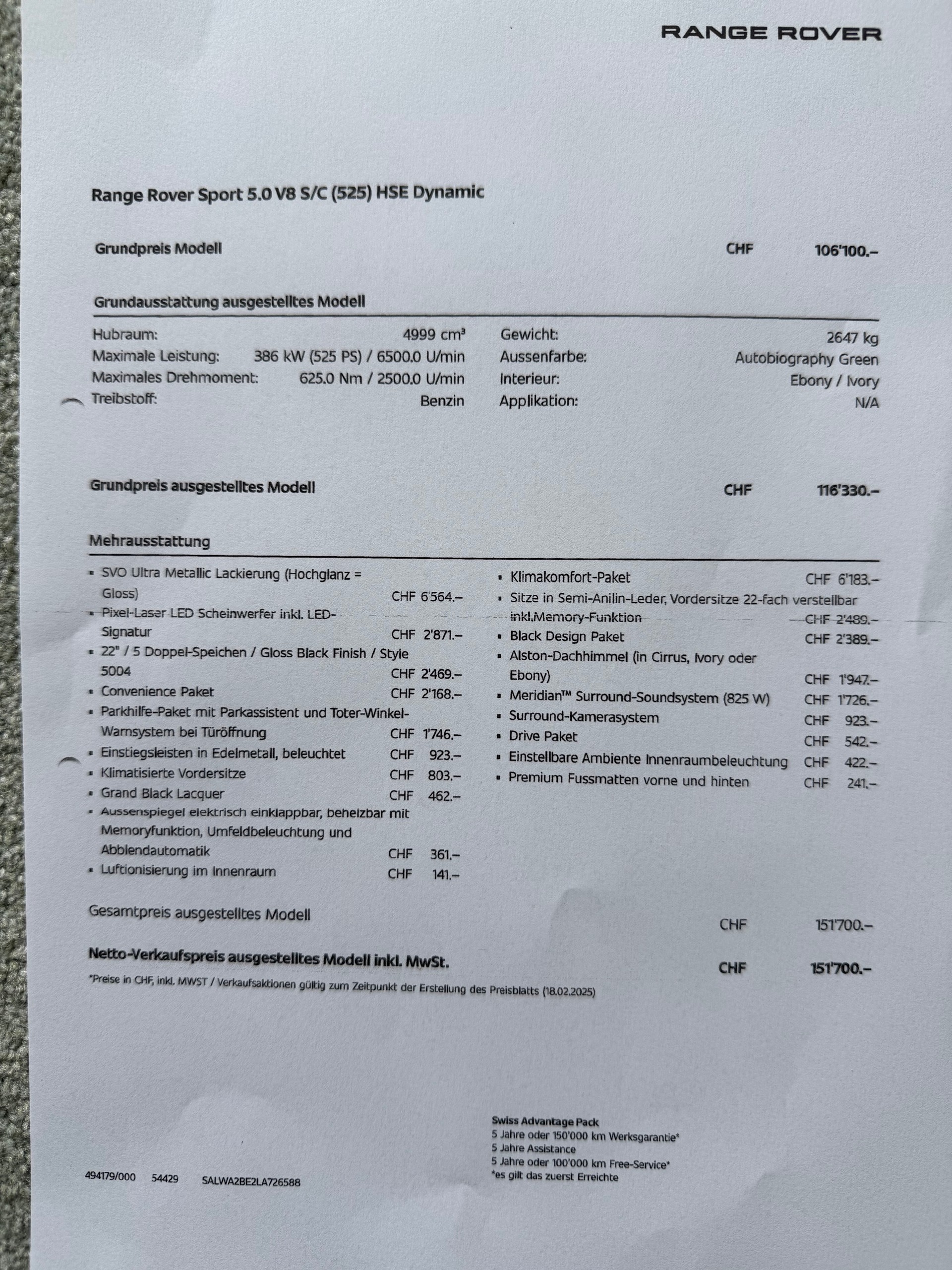 LAND ROVER 5.0 V8 SC HSE Dynamic Leasingübernahme CHF 803 p/m-image-5
