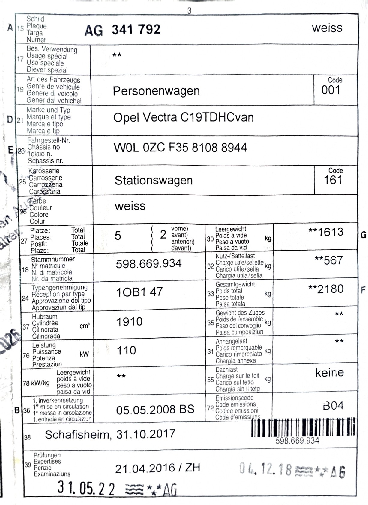 OPEL Vectra Caravan 1.9 CDTi 16V Diamond Automatic-image-9