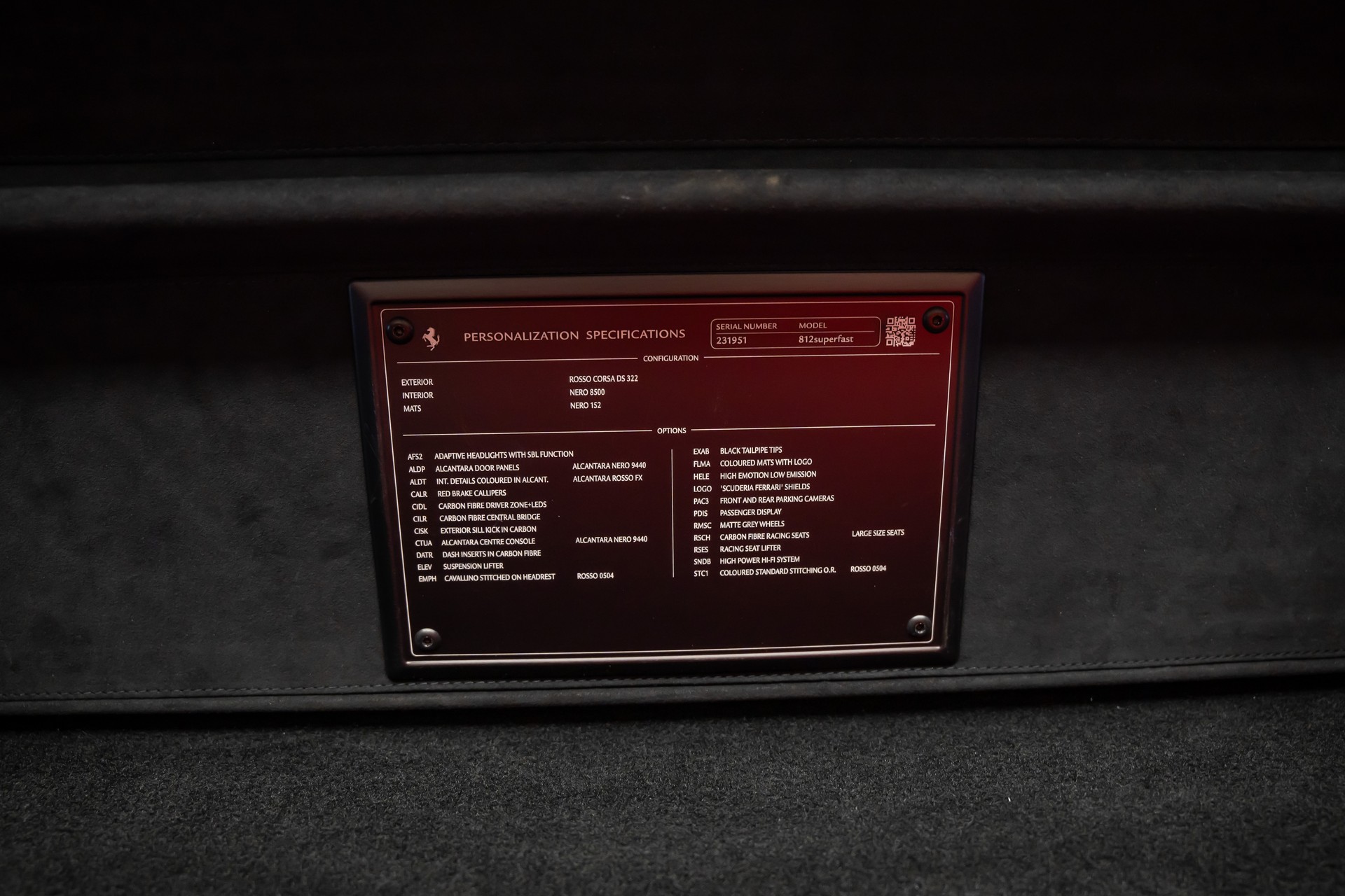 FERRARI * 812 SUPERFAST * ROSSO CORSA * CARBON RACING-SEATS *-image-11