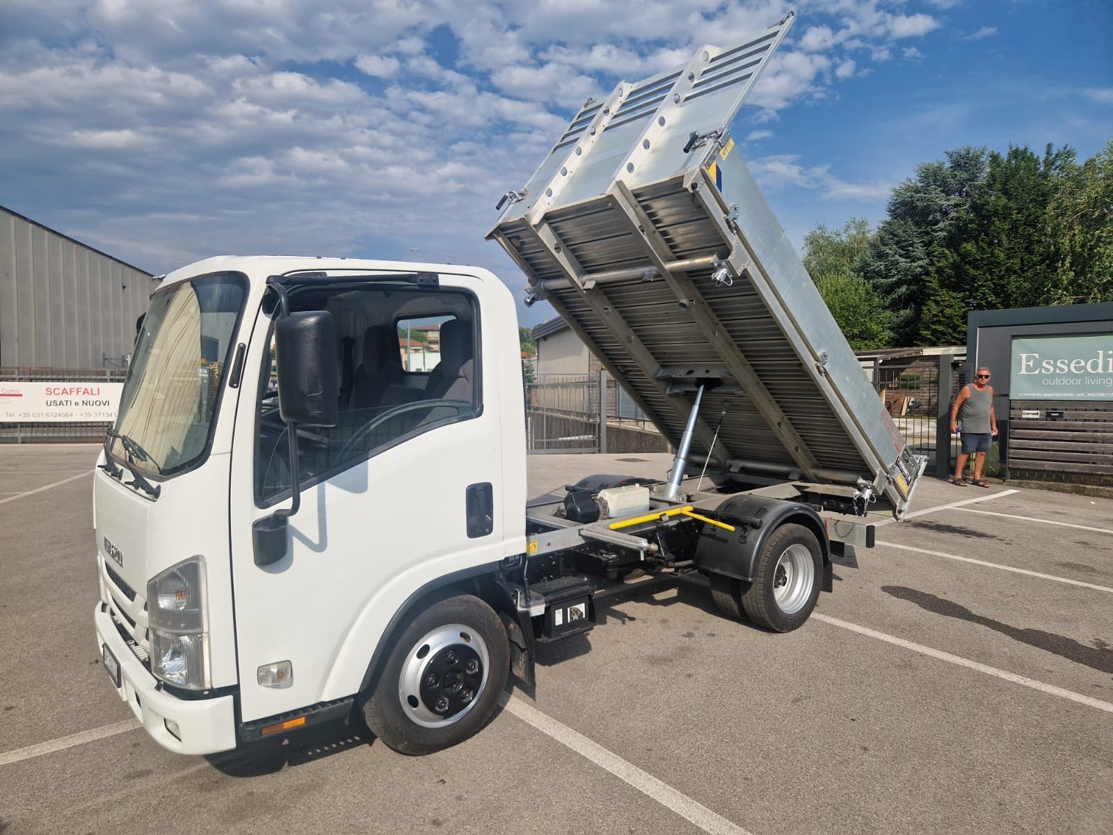ISUZU M21 NLR 87E - Ponte Ribaltabile in Alluminio Carico Utile KG. 1225 - - GANCIO DI TRAIN0 KG. 3500