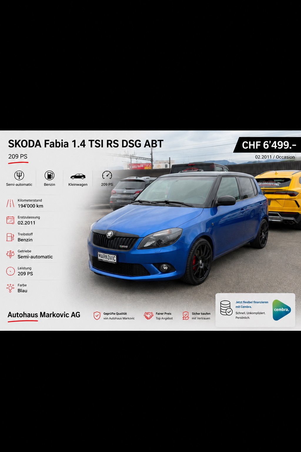 SKODA Fabia 1.4 TSI RS DSG ABT