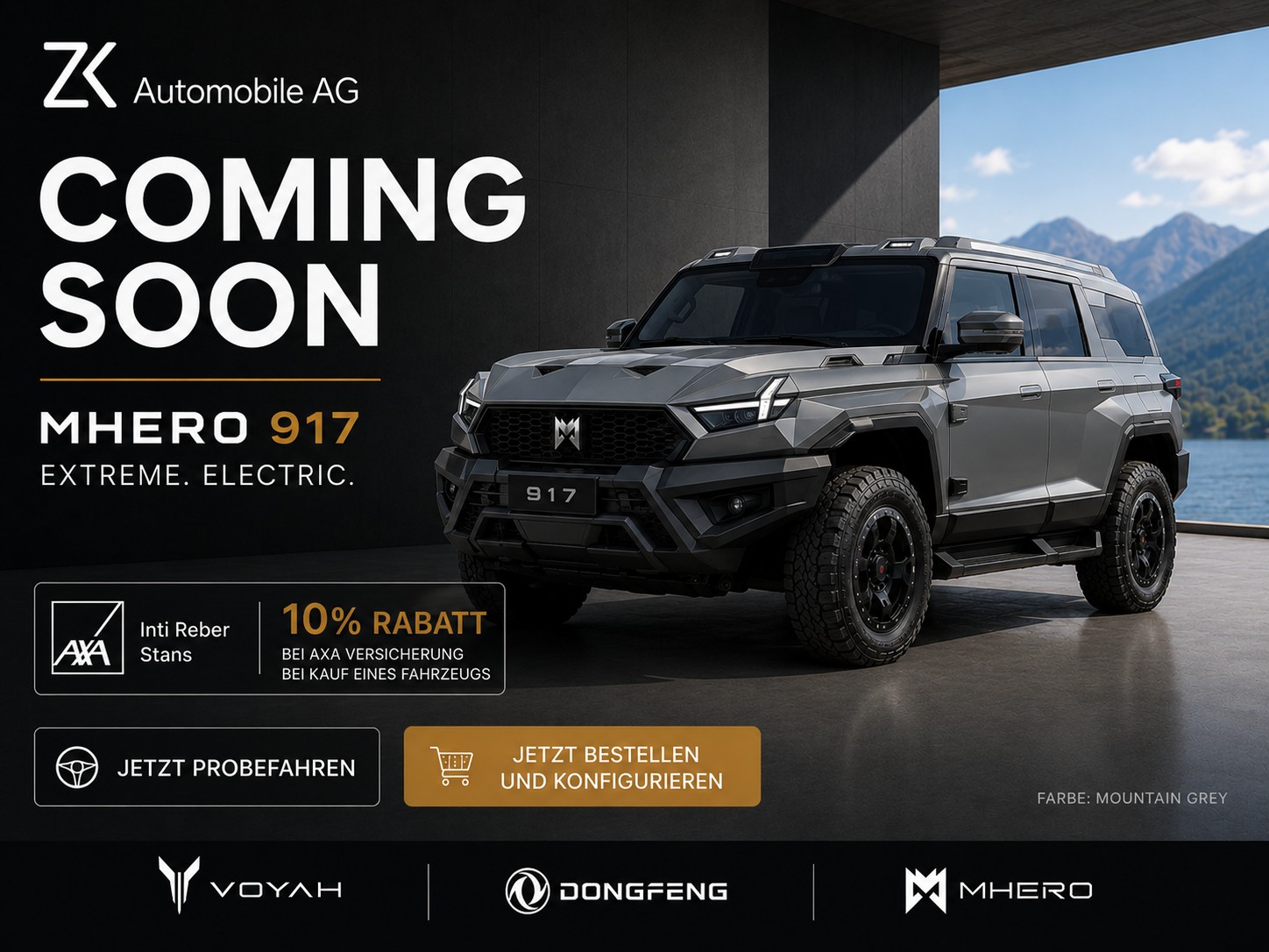 MHERO 917 AWD 108.7 kWh 1088PS Mountain Grey Matt — slika 1