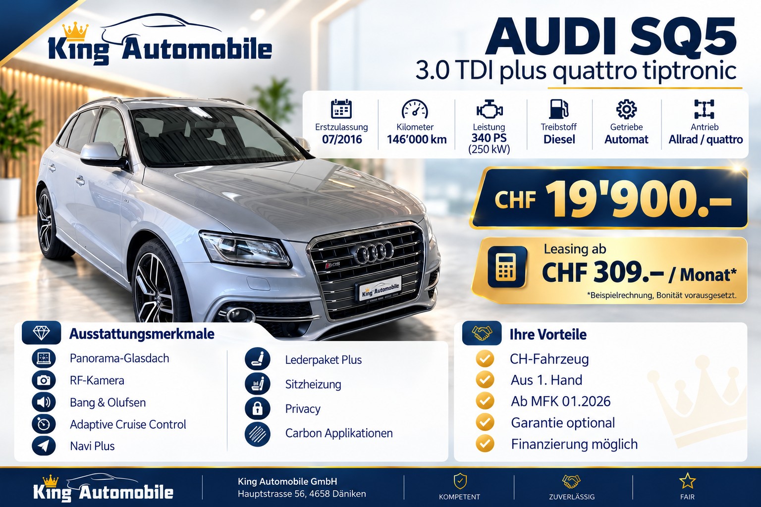 AUDI SQ5 3.0 TDI plus quattro tiptronic | CH-Auto | Ab MFK 01.2026 | Pano Dach | RF-Kamera-showroom-element-1