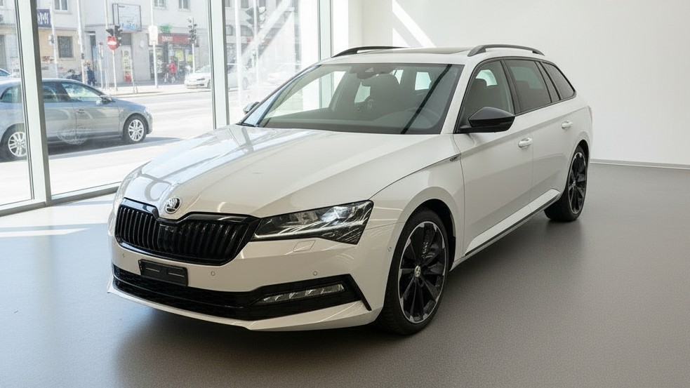 SKODA Superb Combi 2.0 TDi SportLine 4x4 DSG * PANORAMADACH - STANDHEIZUNG - PEARL WEISS - AHK 2200kg *-image-0