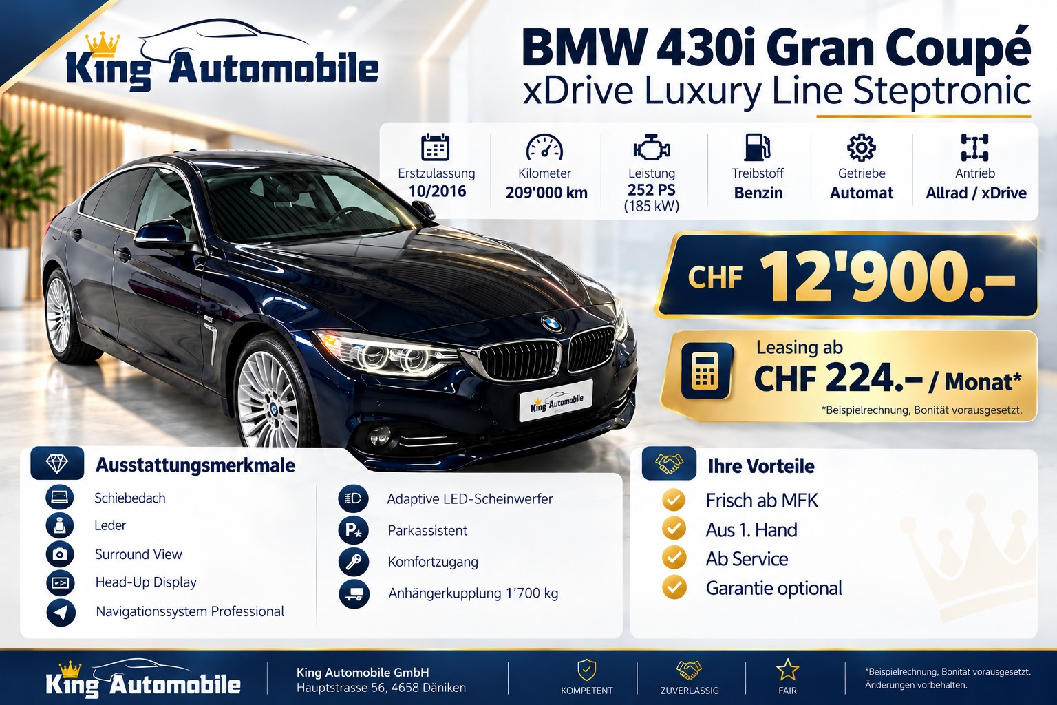 BMW 430i Gran Coupé xDrive Luxury Line Steptronic | Frisch MFK | Schiebedach | Leder | Surround View | AHK 1.7t.-showroom-element-1