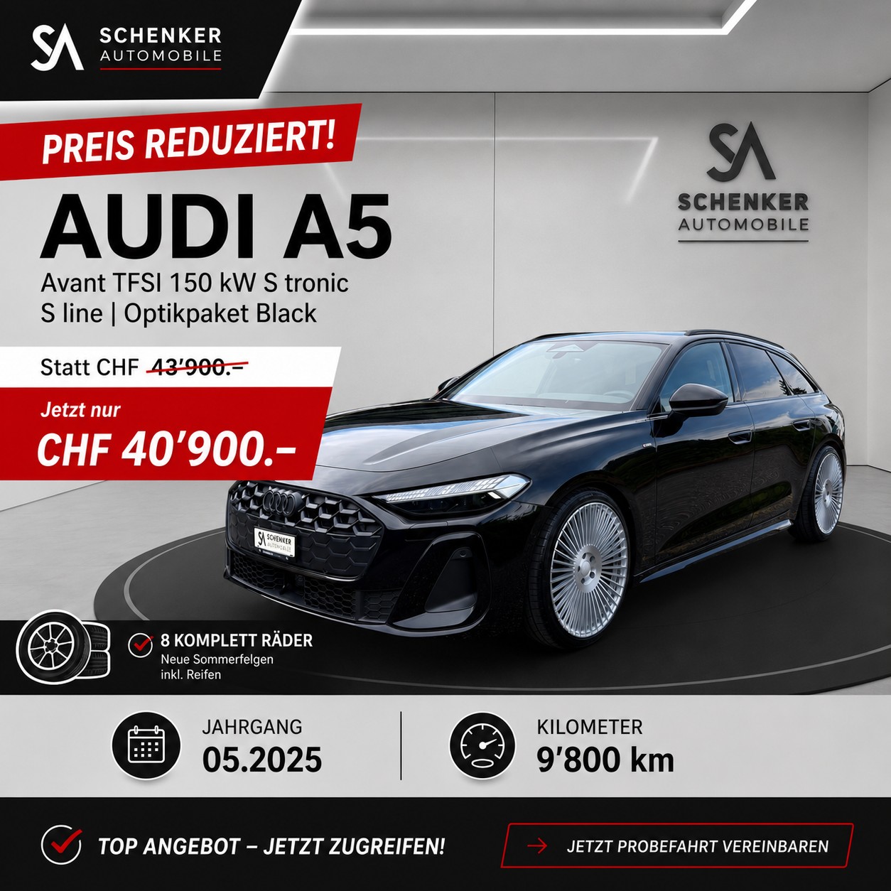 AUDI A5 Avant TFSI 150 kW S tronic S-Line Optikpaket Black