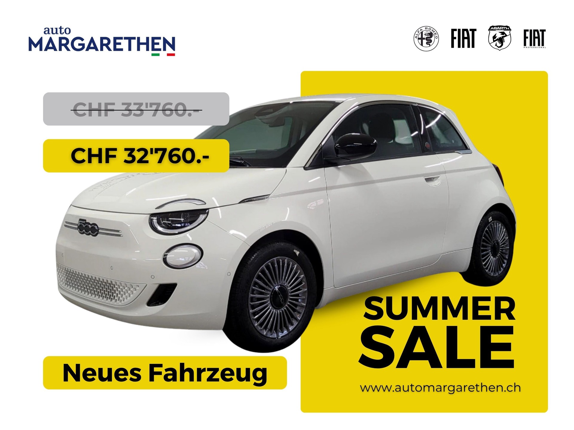 FIAT 500 3+1 electric 87 kW Red Swiss Edition