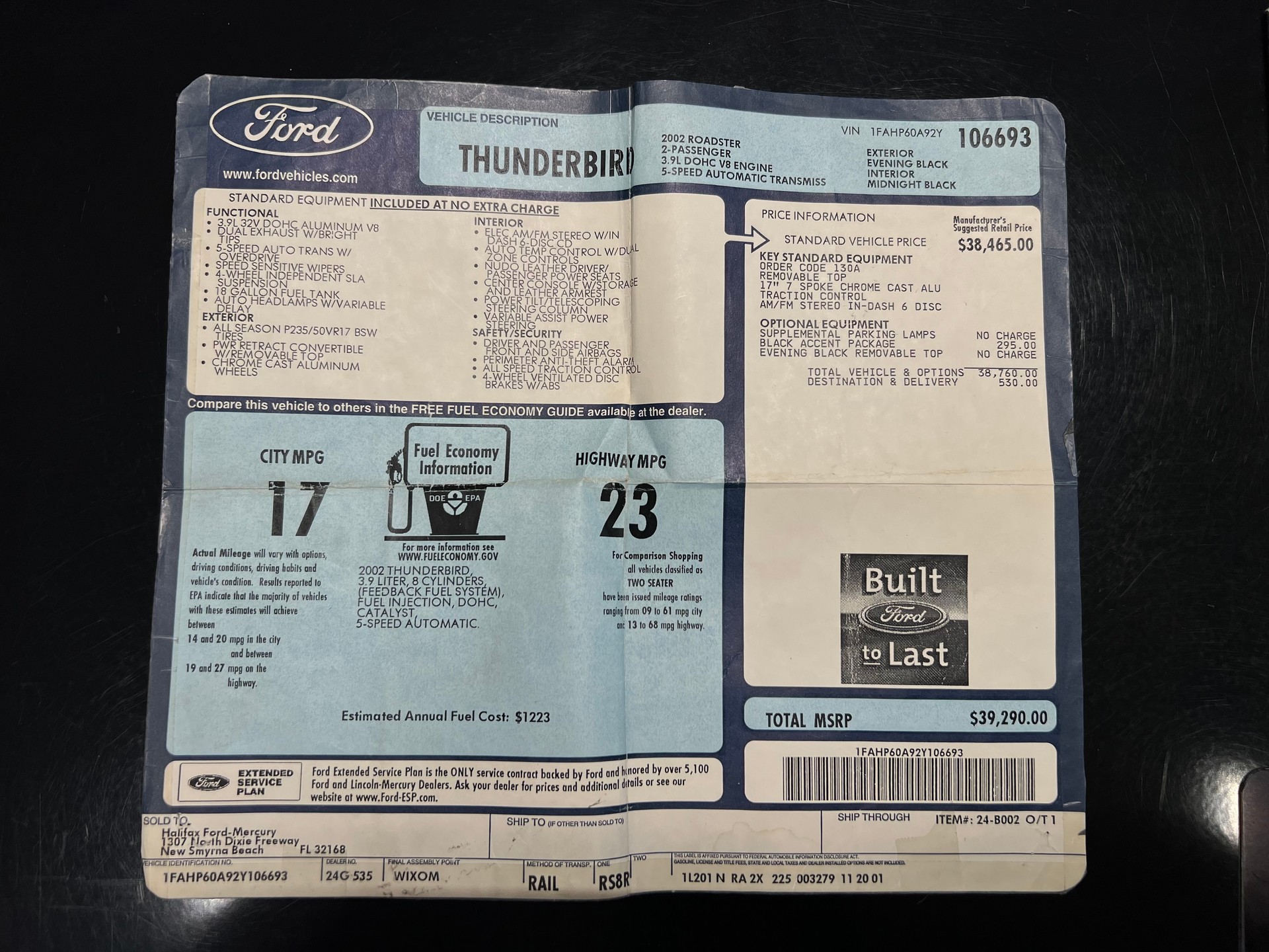 FORD Thunderbird V8 4 litres avec Hard top-image-15