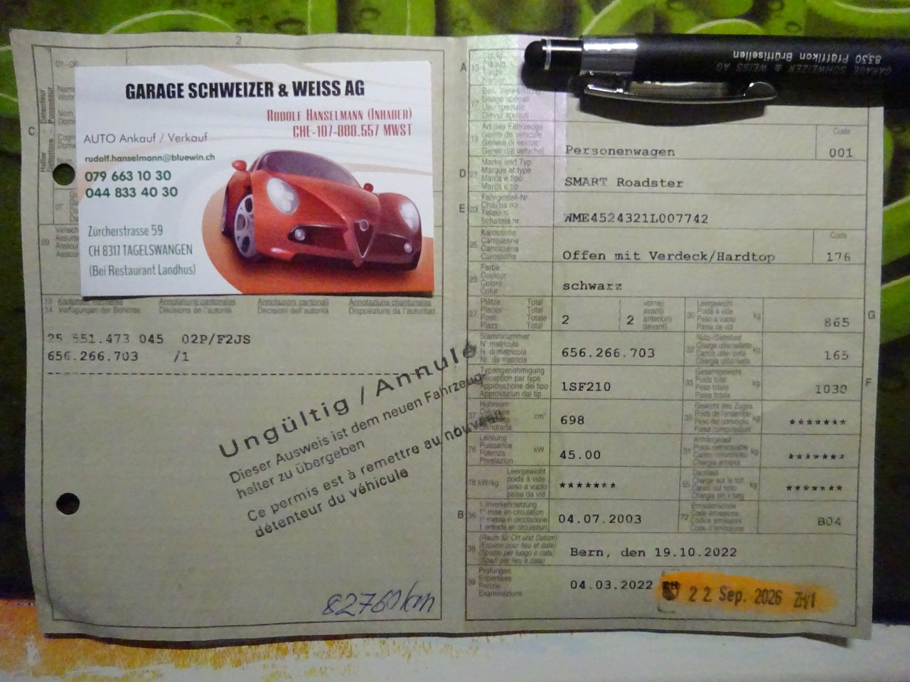 SMART roadster- AUTOMAT - MFK 9.2026 - 82700KM Kaufen