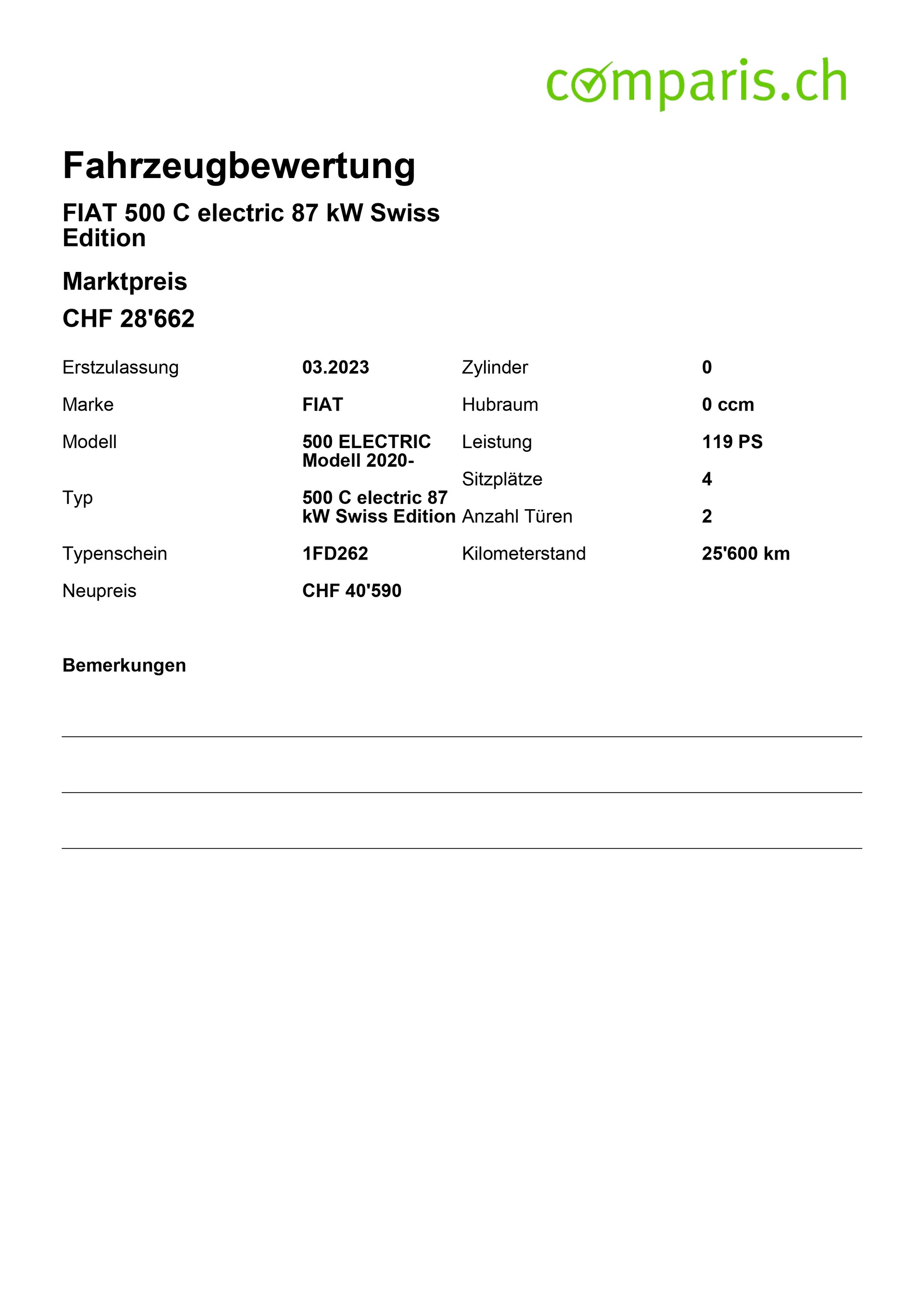 FIAT 500e C Red Swiss Edition (Rarität)-image-1