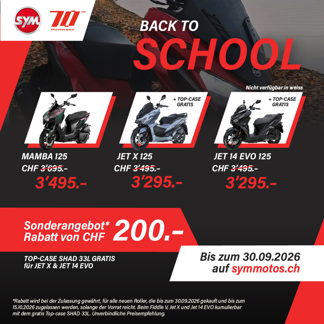 SYM Jet 14 EVO * CHF 200.- Rabatt & Gratis Topcase-showroom-element-1