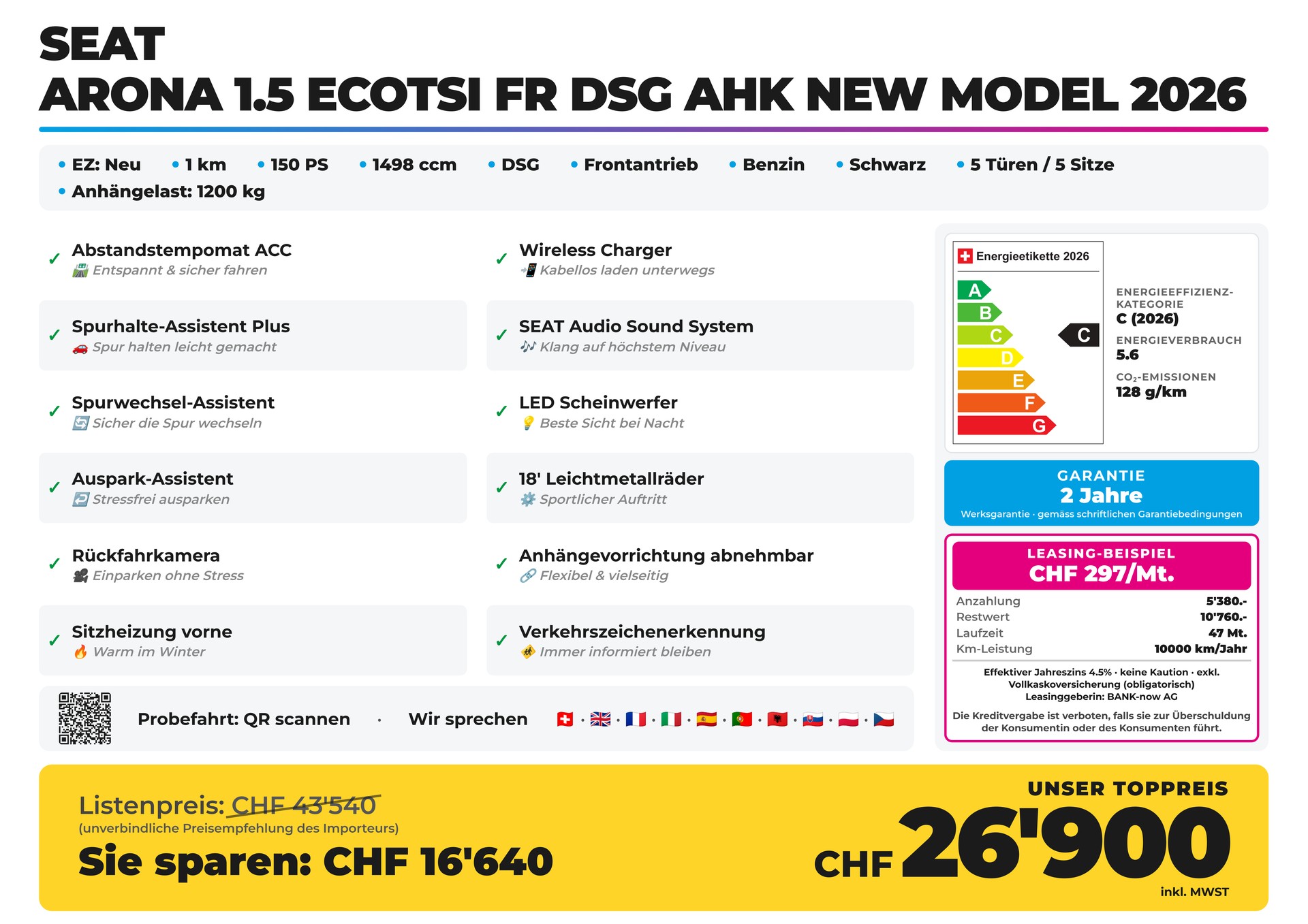SEAT Arona 1.5 EcoTSI FR DSG AHK NEW Model 2026-image-1