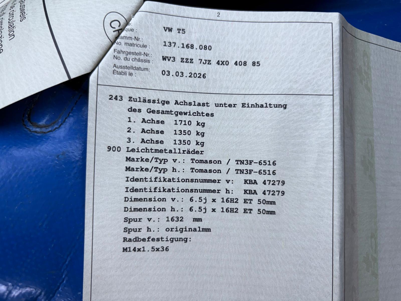 VW T5 2.5 TDI PD LIEFERWAGEN 1710 kg-image-15