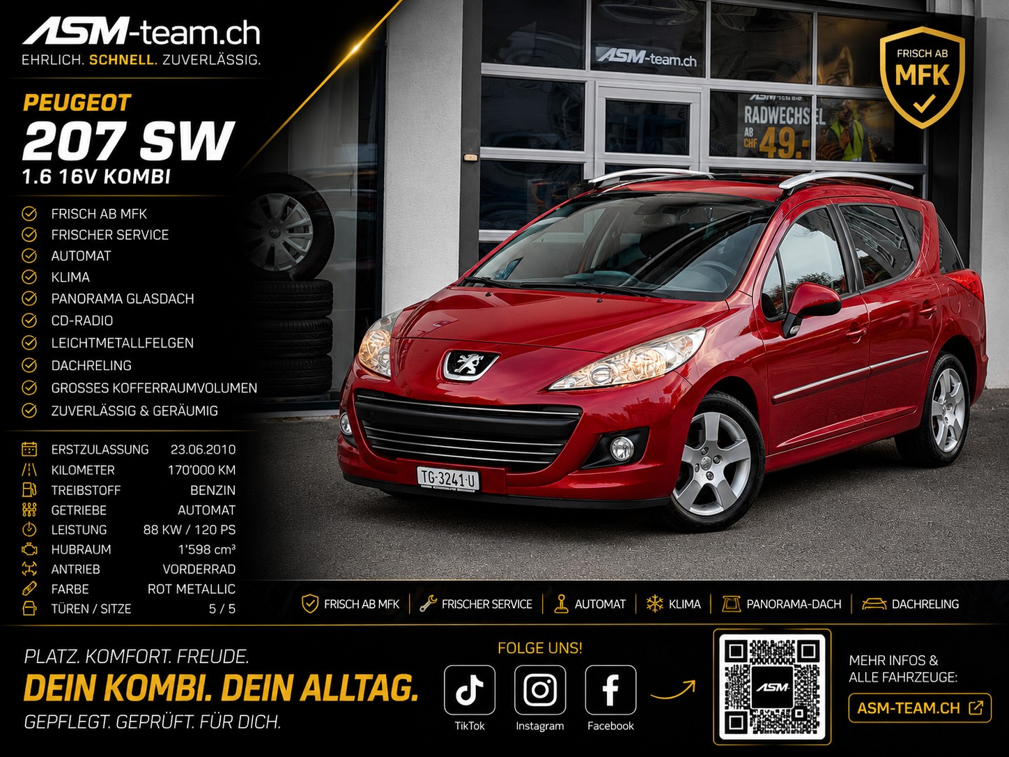 PEUGEOT 207 SW 1.6 16V Sport Automatic | FRISCH AB MFK | SERVICE | AUTOMAT | PANORAMA | KLIMA |