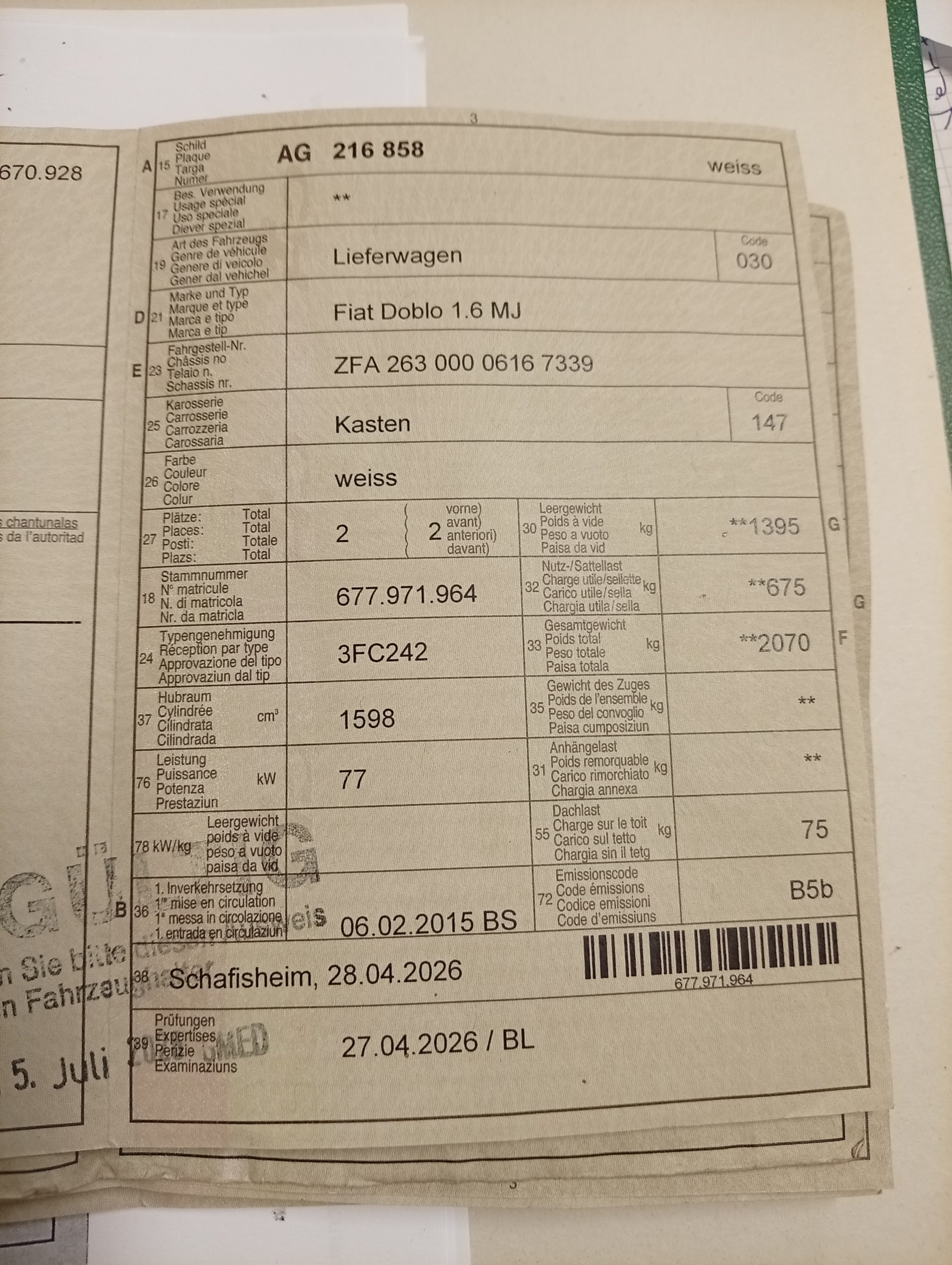 FIAT Doblò 1.6 Multijet Cargo Swiss-image-9