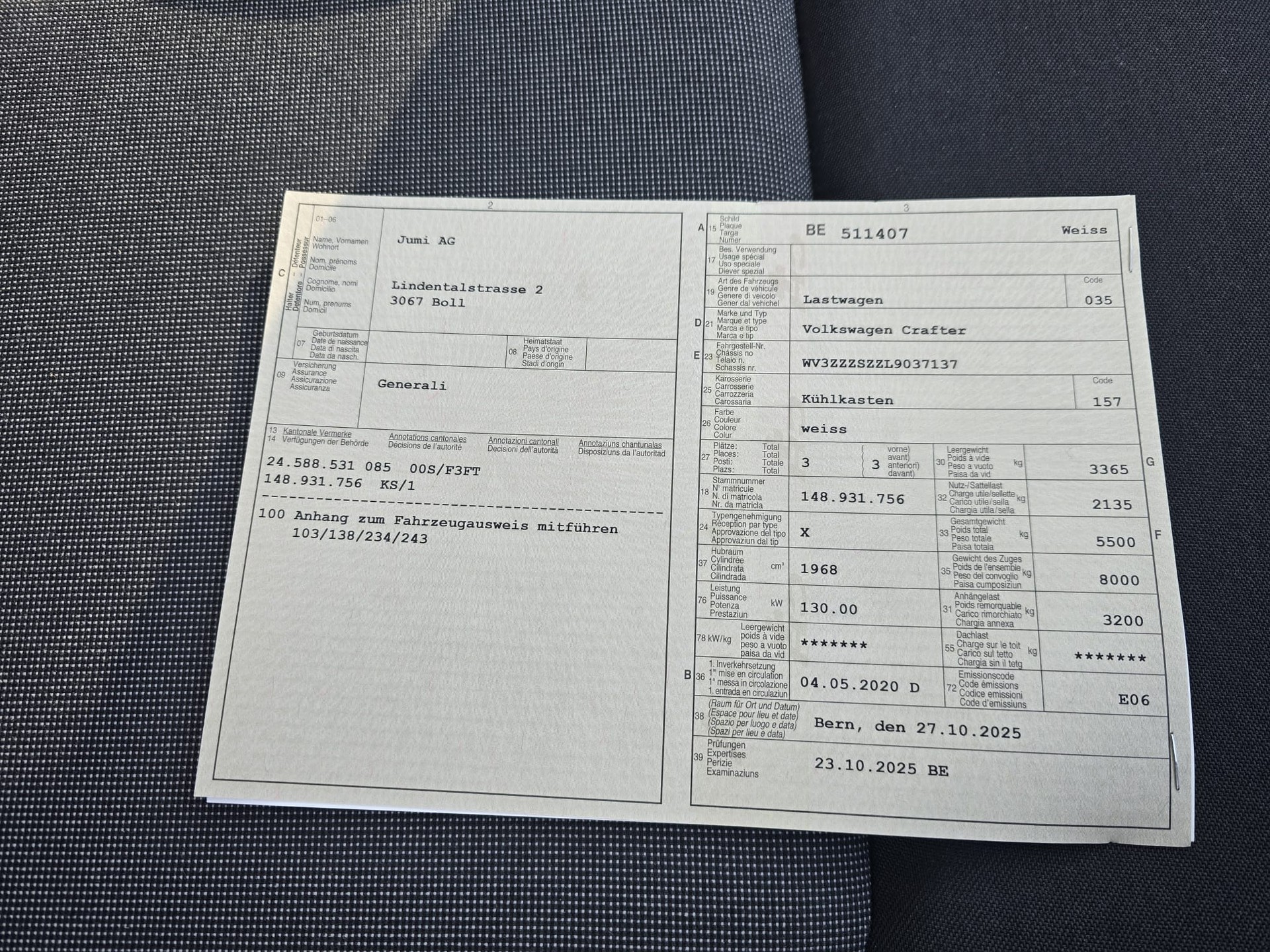 VW VW Crafter Fahrgestell Einzelkabine mit Kühlkofferaufbau-image-3
