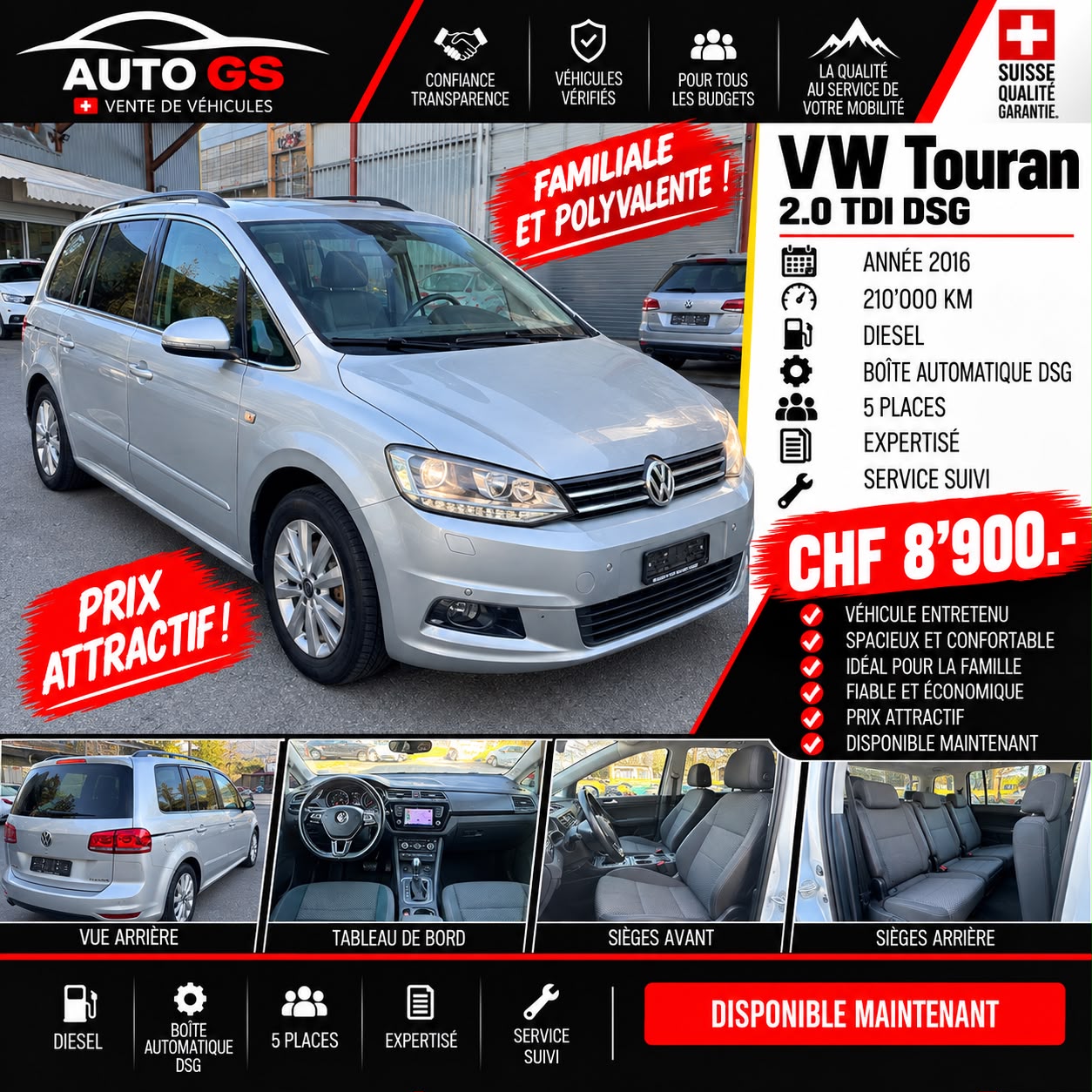 VW Touran 2.0 TDI BlueMotion Technology Highline DSG-image-0