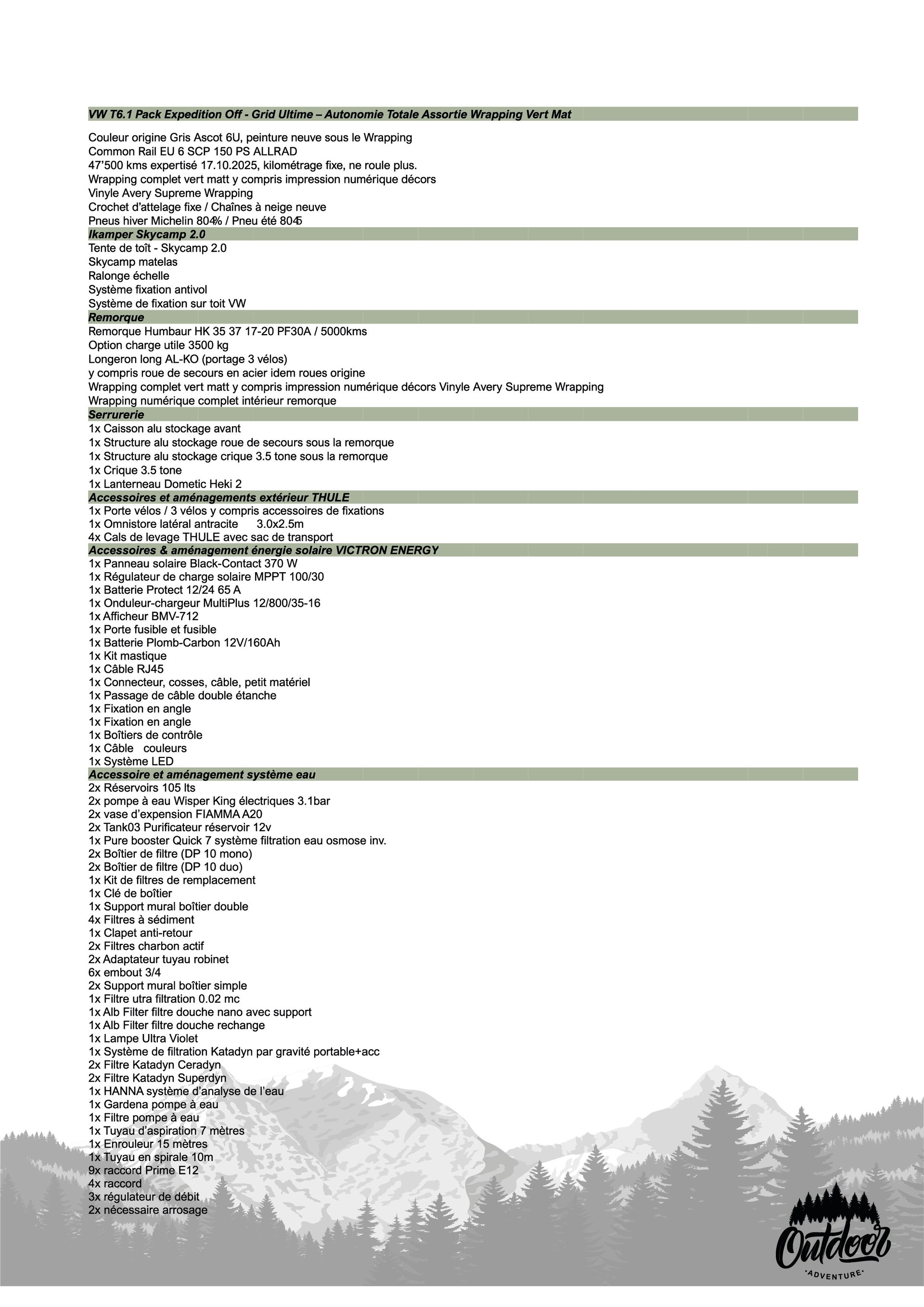 VW T6.1 Multivan 2.0 TDI Trendline Liberty 4Motion + Remorque Unique Pack Expedition Off-Grid Ultime – Total Autonomy-image-18