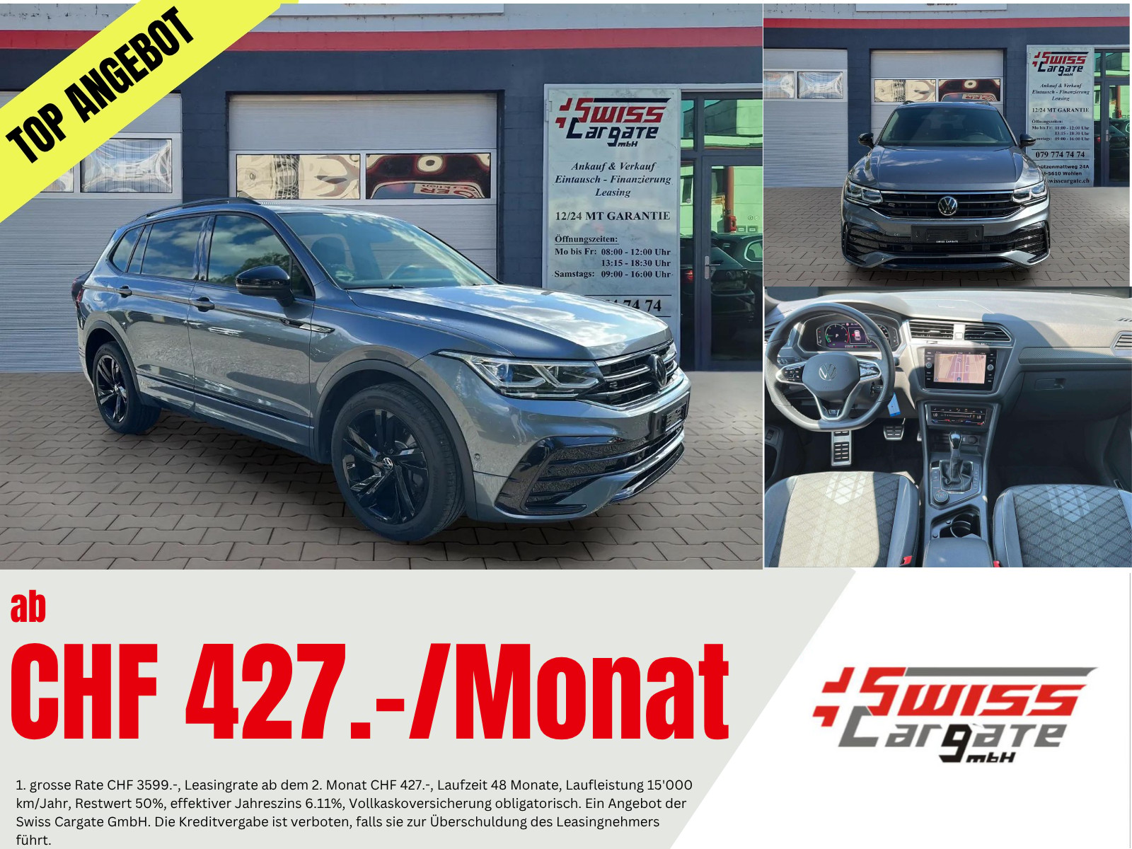 VW Tiguan Allspace 2.0 TDI SCR R-Line 4Motion DSG 7 Plätzer mit AHK & Black Style-image-0