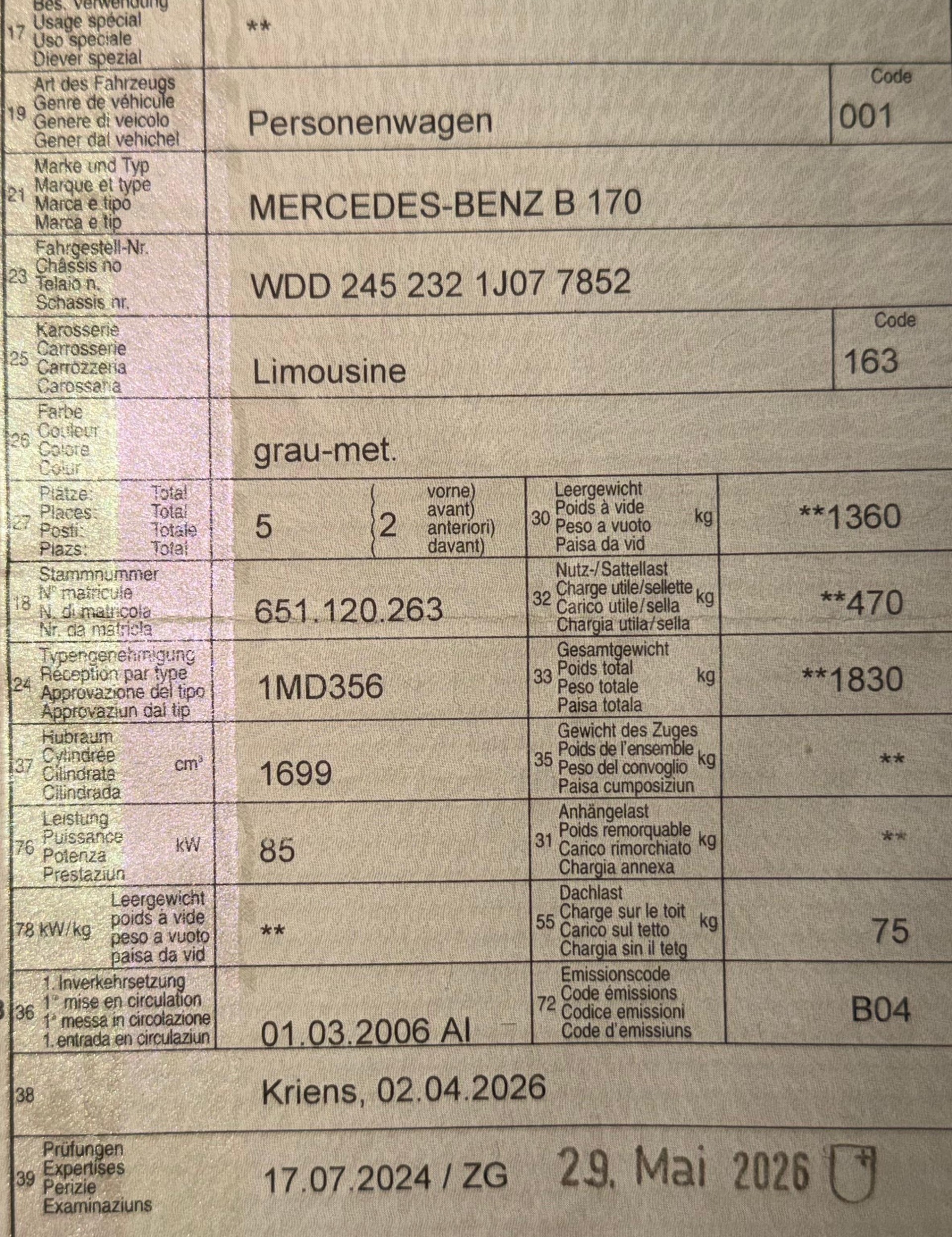 MERCEDES-BENZ B 170-image-15