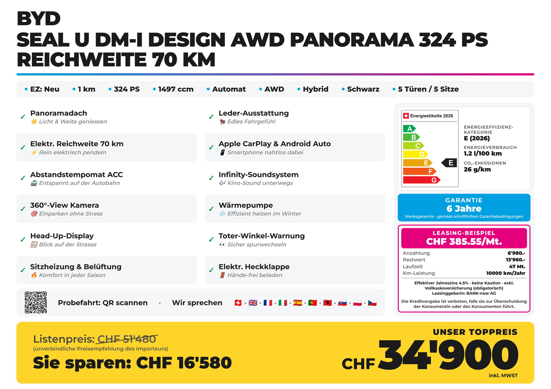 BYD Seal U DM-i Design AWD Panorama 324 PS Reichweite 70 km-showroom-element-1