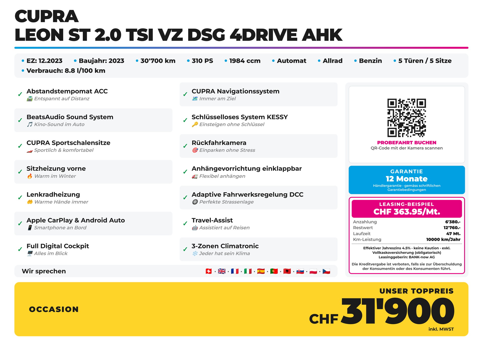 CUPRA LEON ST 2.0 TSI VZ DSG 4Drive AHK-image-1