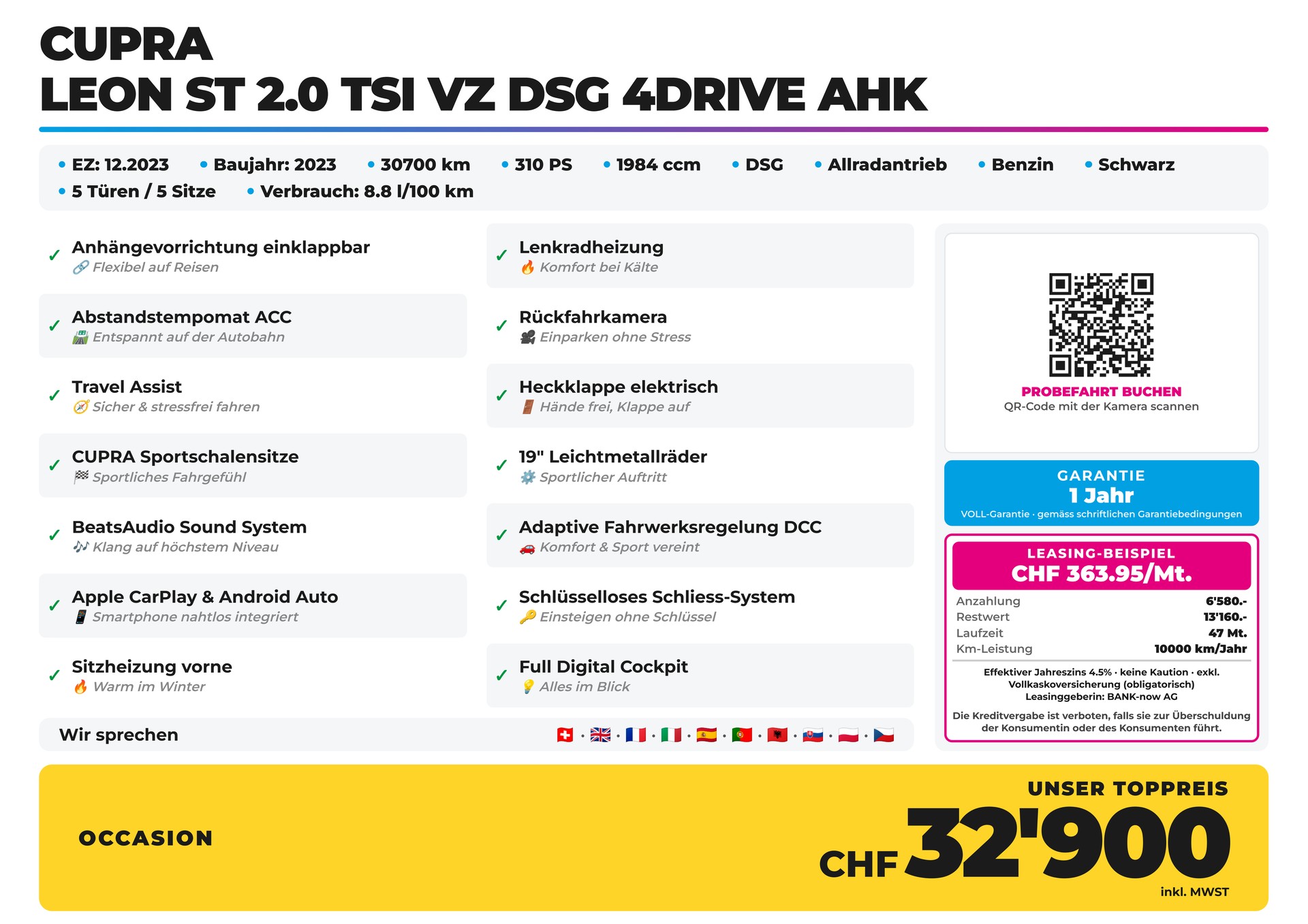 CUPRA LEON ST 2.0 TSI VZ DSG 4Drive AHK-image-1
