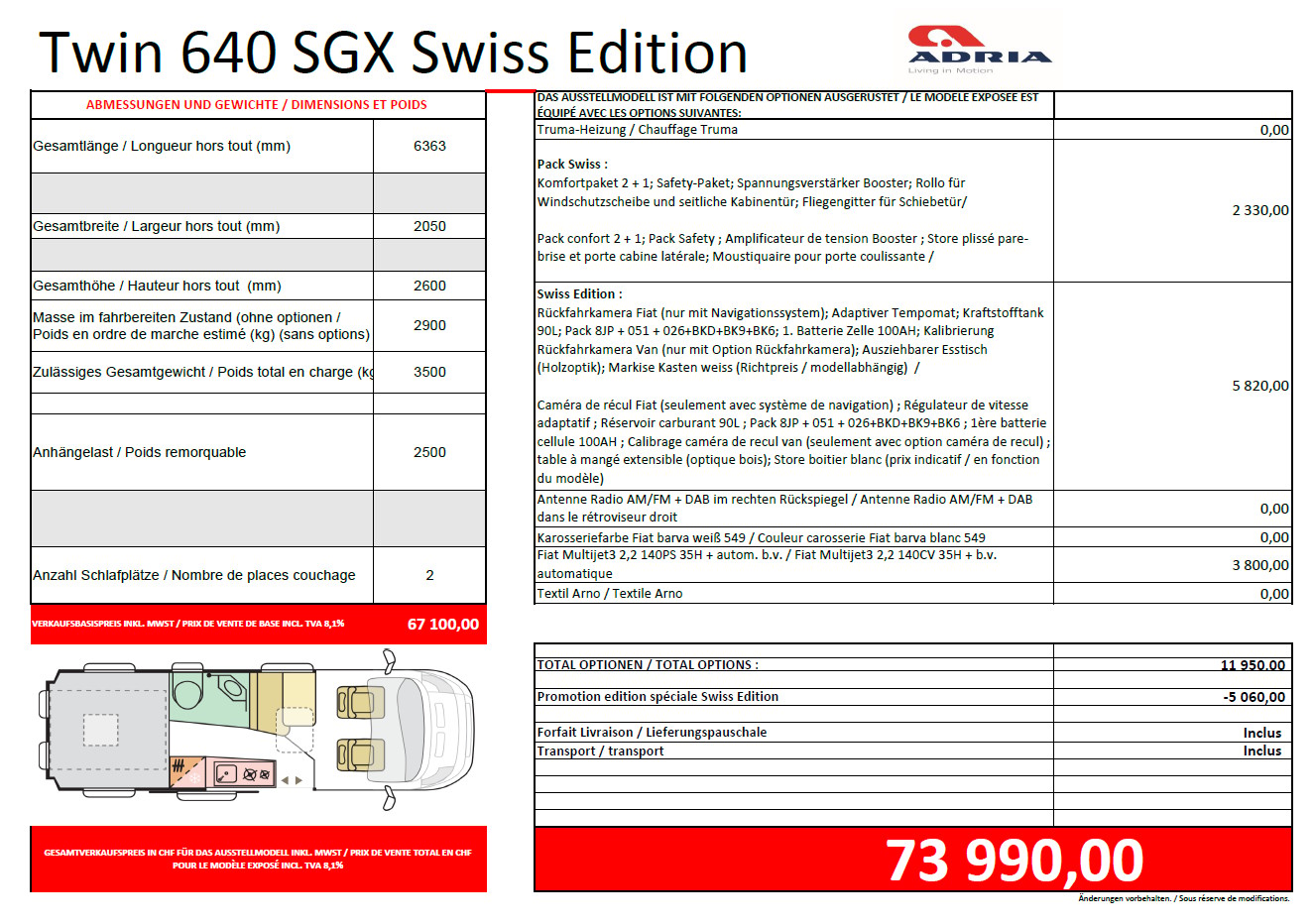ADRIA Twin 640 SGX Swiss Edition-image-17