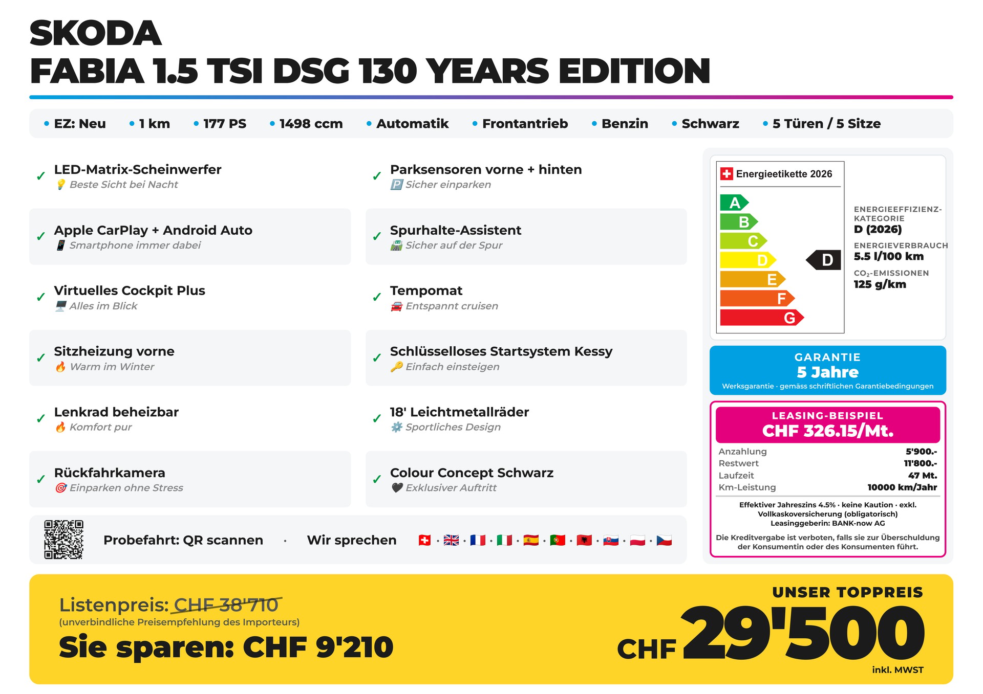 SKODA Fabia 1.5 TSI DSG 130 Years Edition-image-1